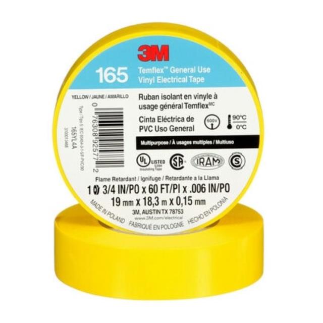 CINTA DE AISLAR 3M TEMFLEX 165 AMARILLO