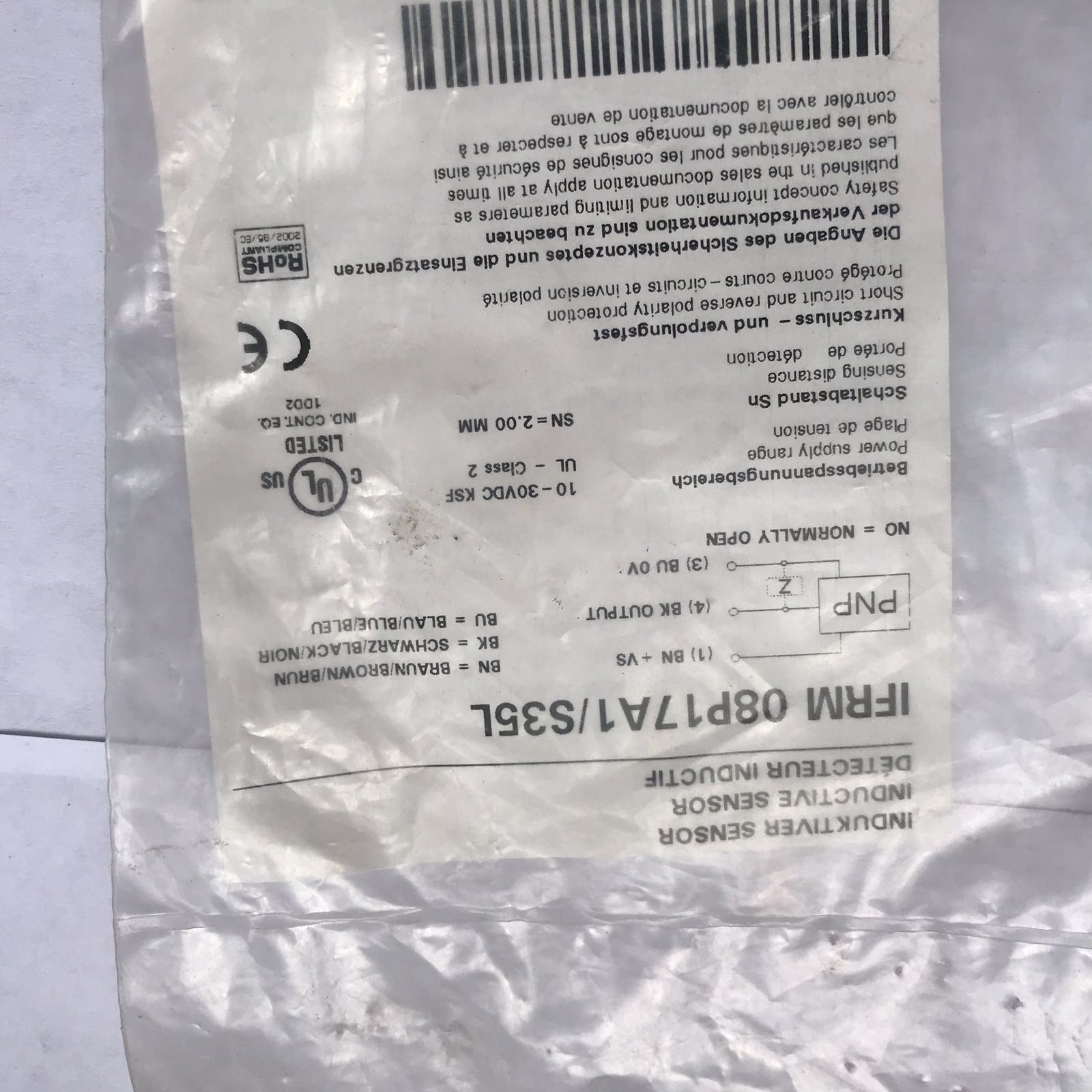 Sensor de Proximidad Baumer IFRM 08P17A1/S35L