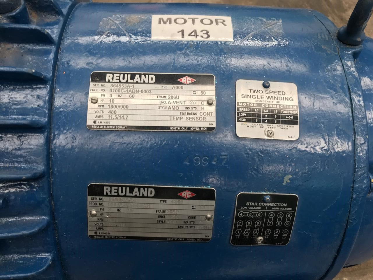 Motor de Corriente Alterna 10 HP Reuland 0100C-1ADN-0003