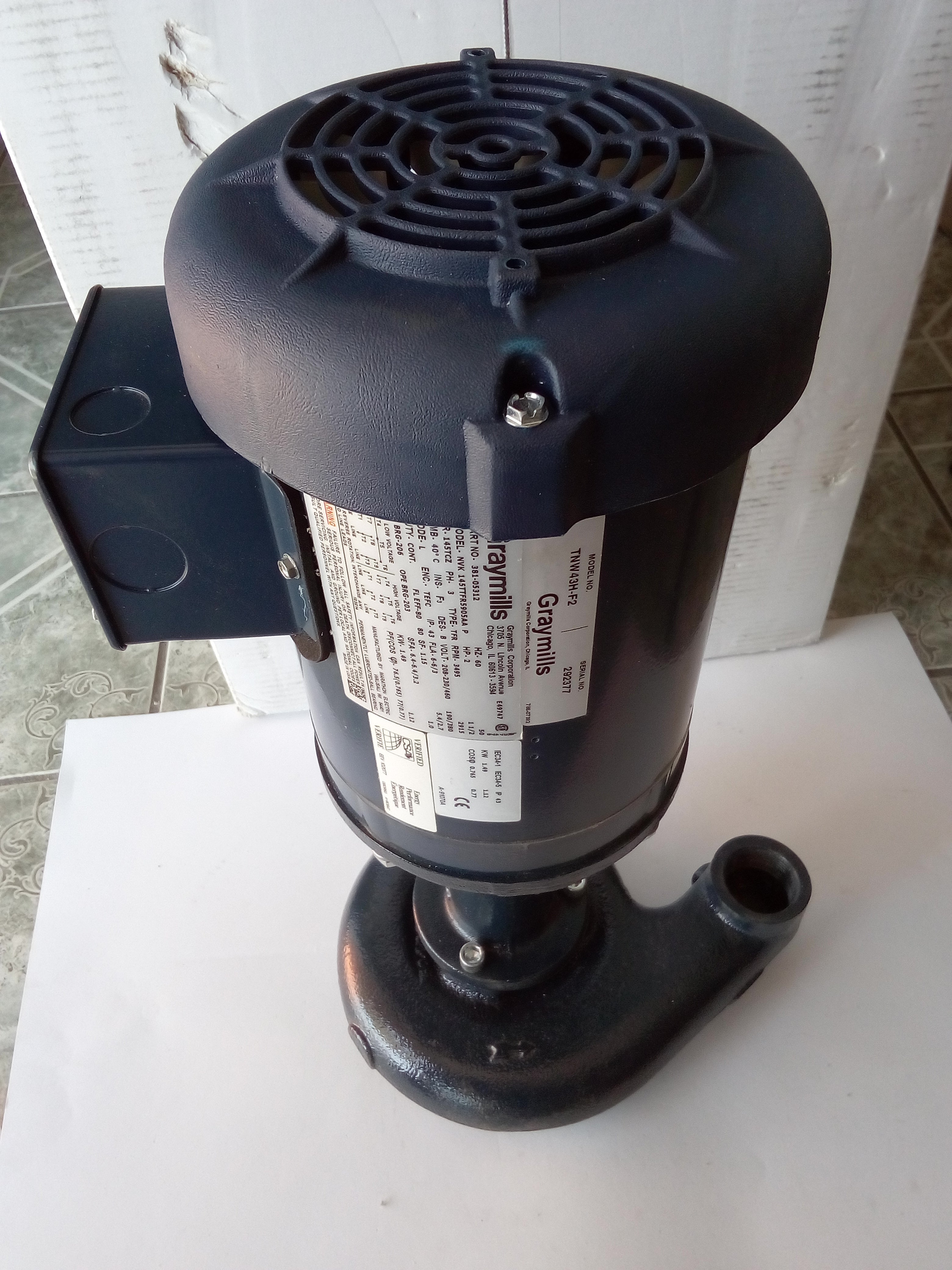 Bomba de Corriente Alterna 2 HP Graymills TNW43H-F2