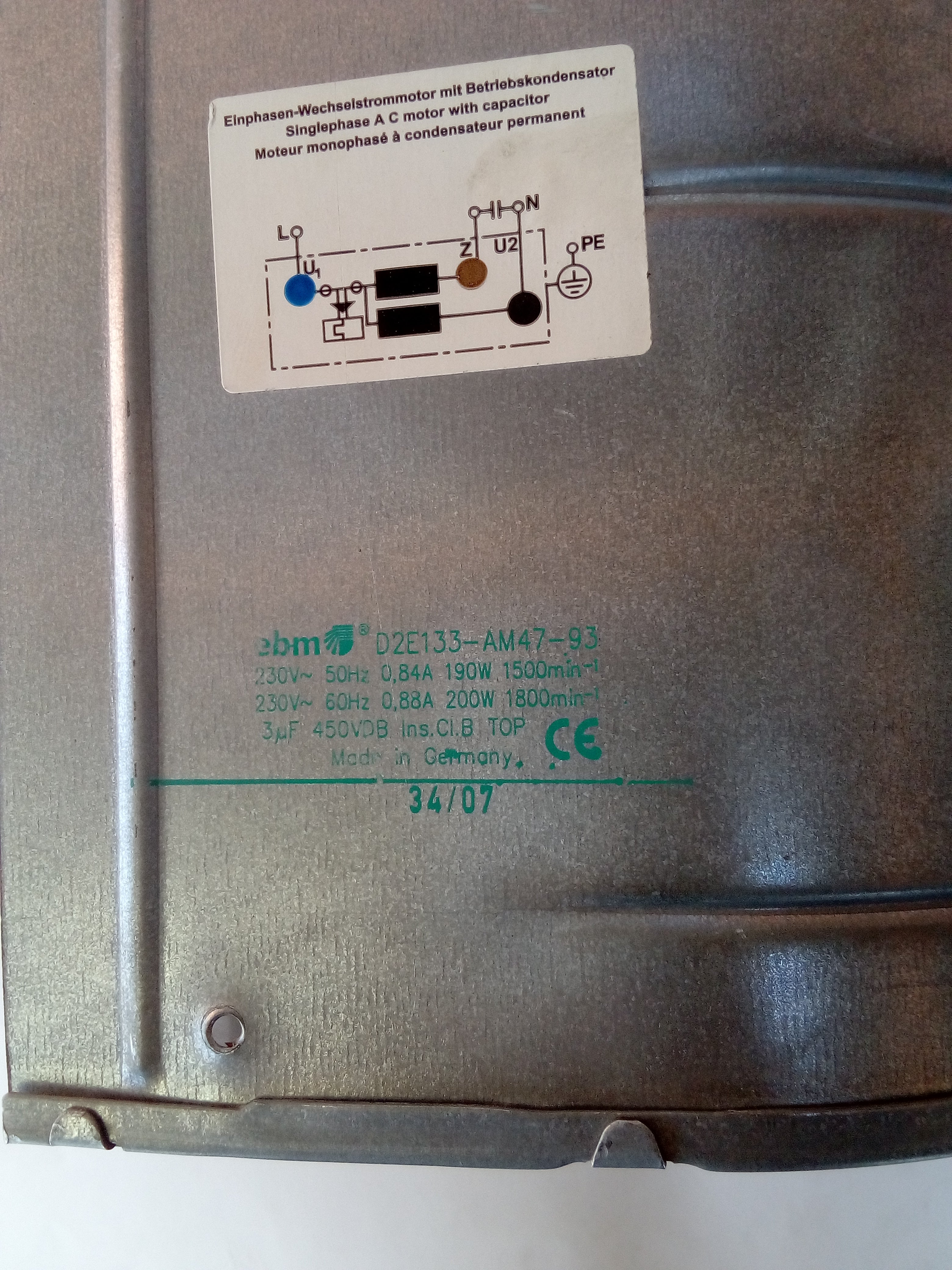 Turbina EBM PAPST D2E133-AM47-93