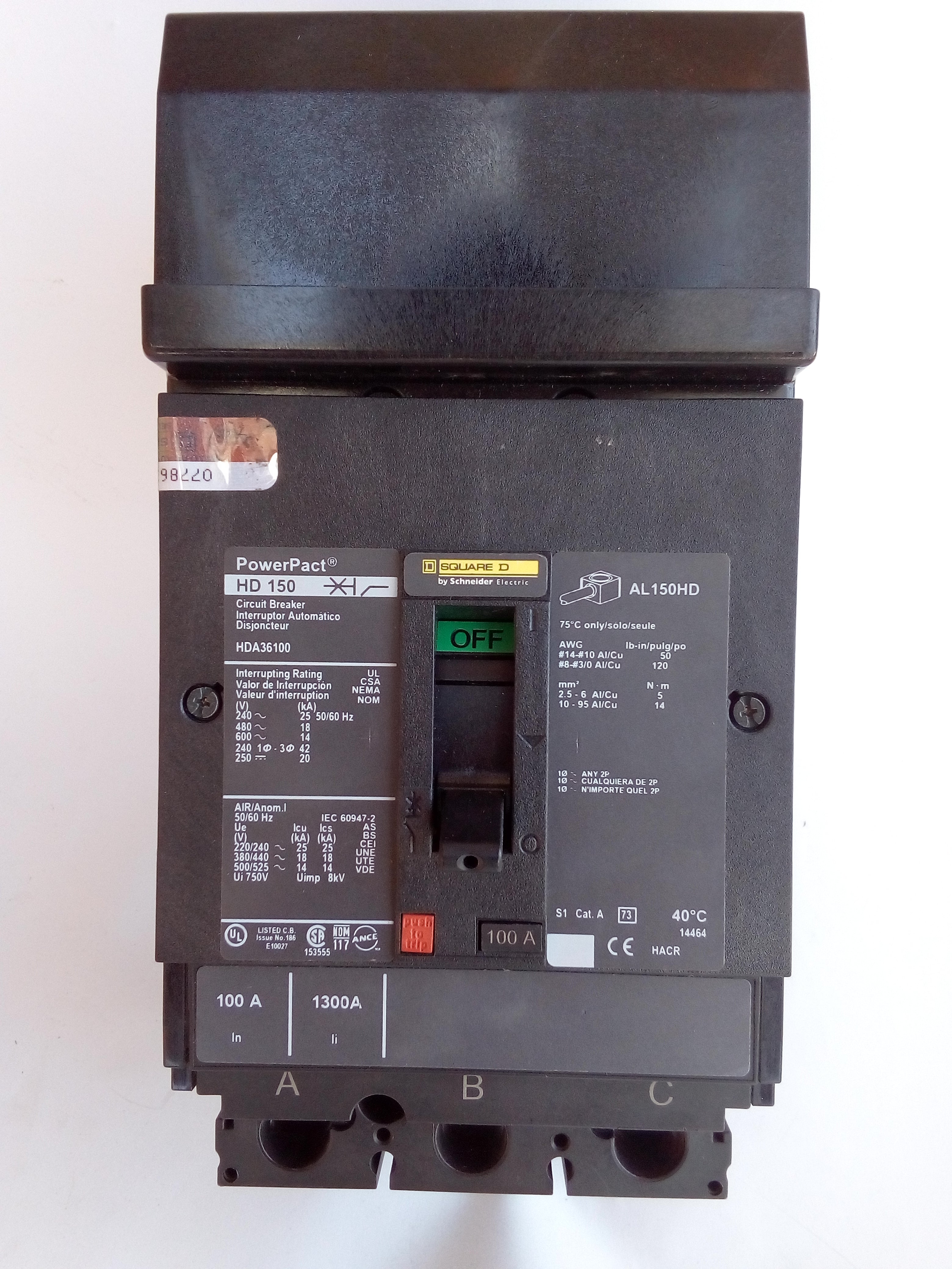 Interruptor Square D HDA36100