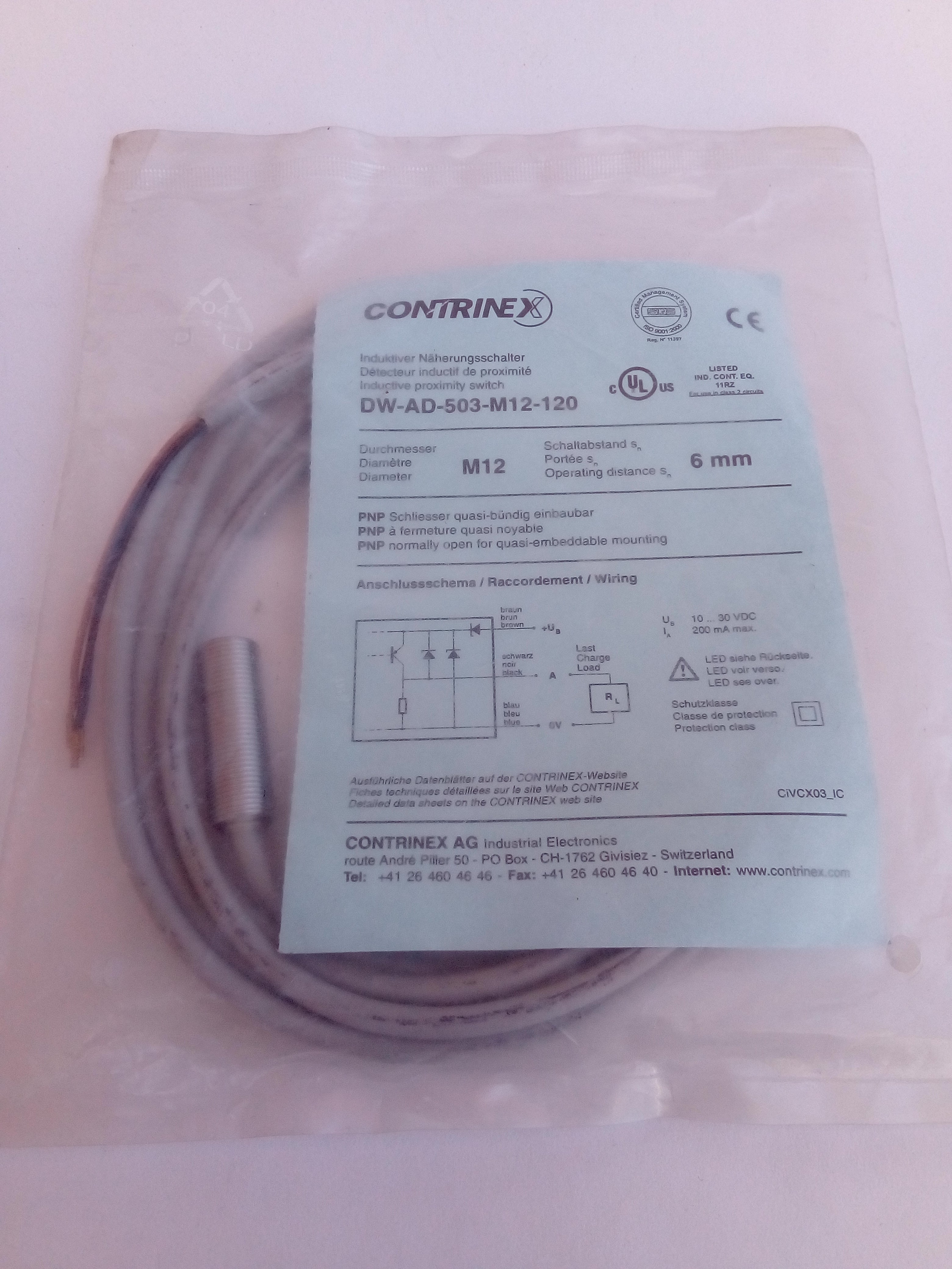 Sensor Contrinex DW-AD-503-M12-120