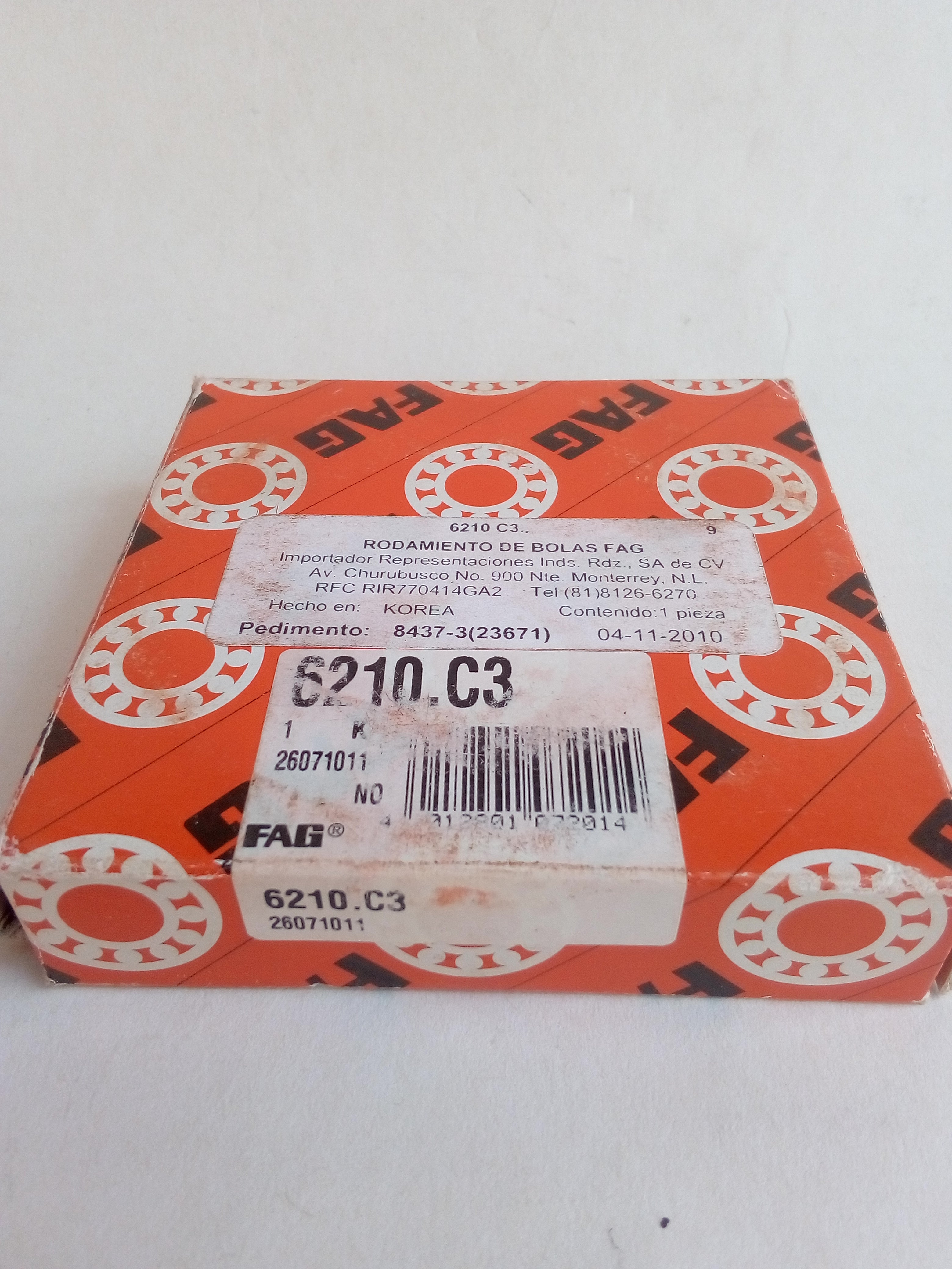 Rodamiento FAG 6210.C3