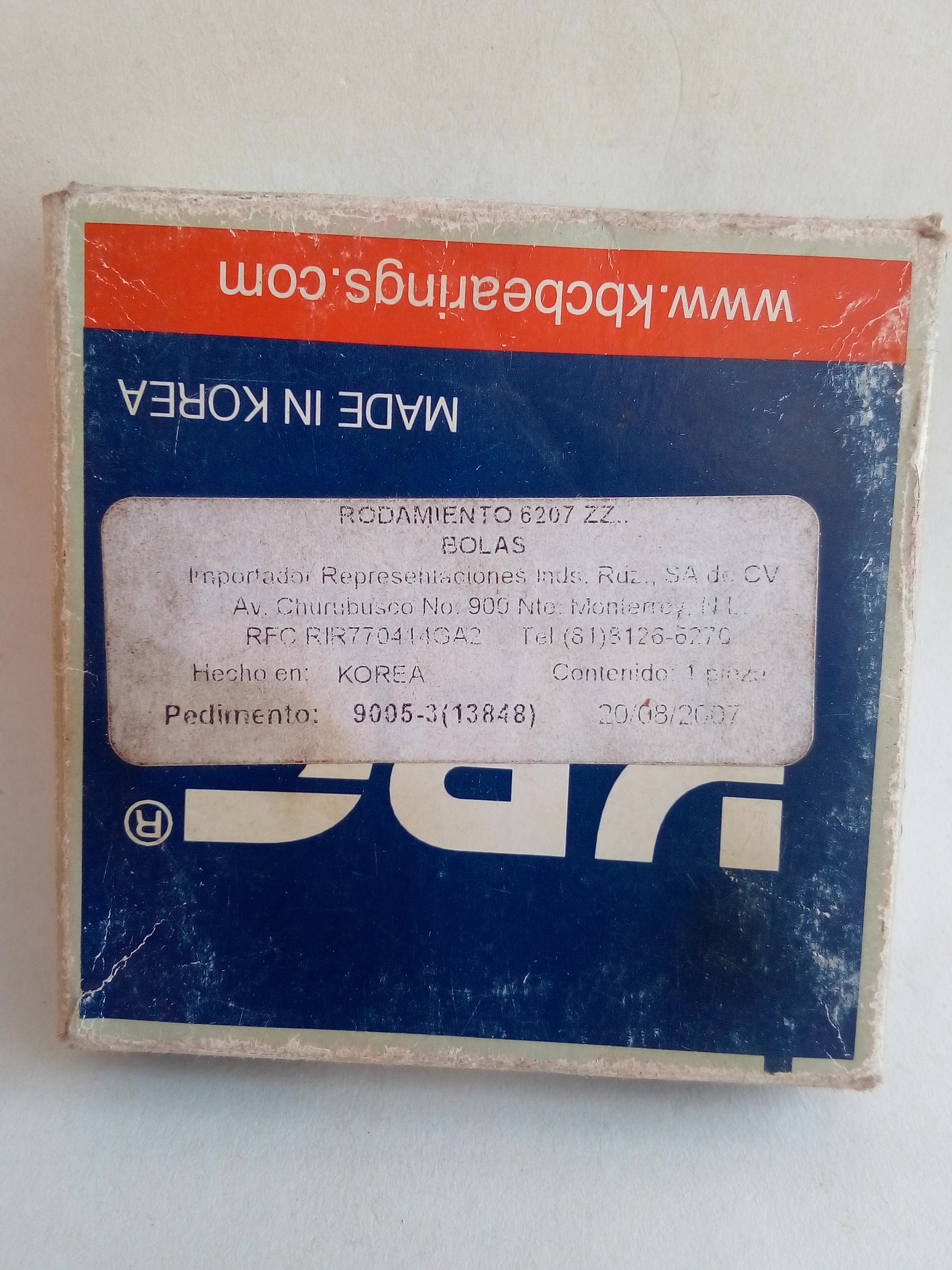 Rodamiento KBC 6207 ZZ