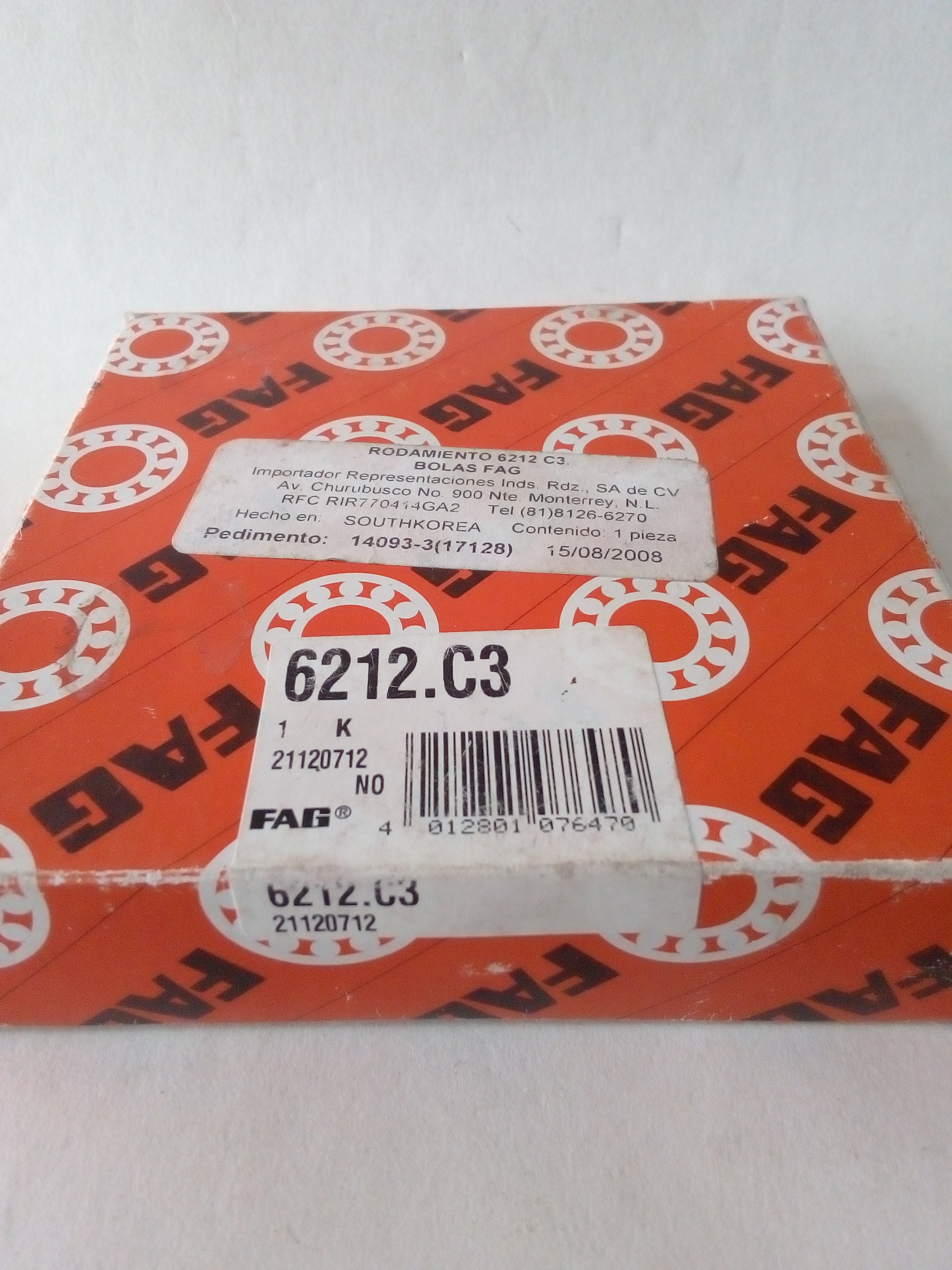 Rodamiento FAG 6212.C3