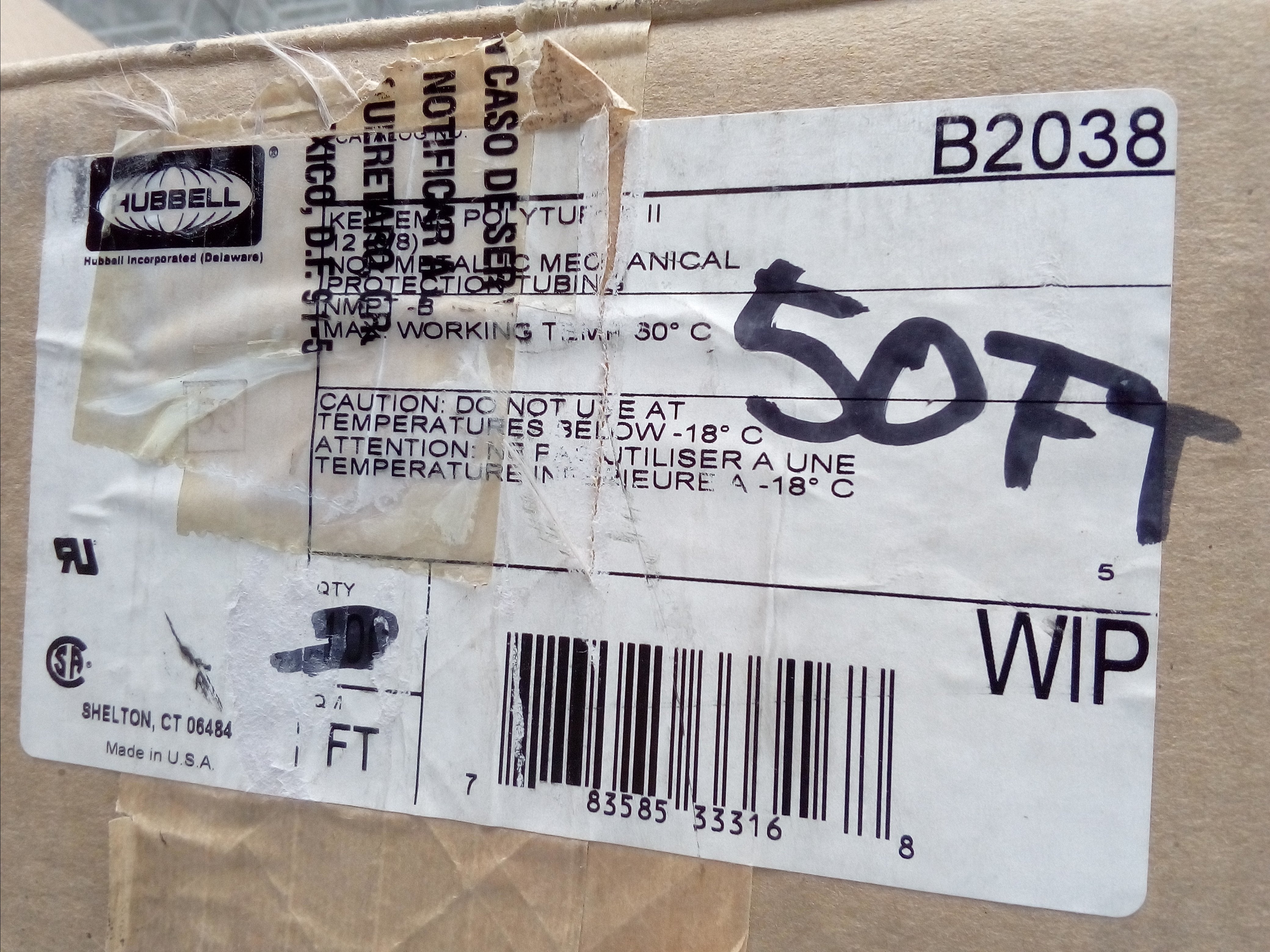 Manguera Hubbell B2038 50 FT