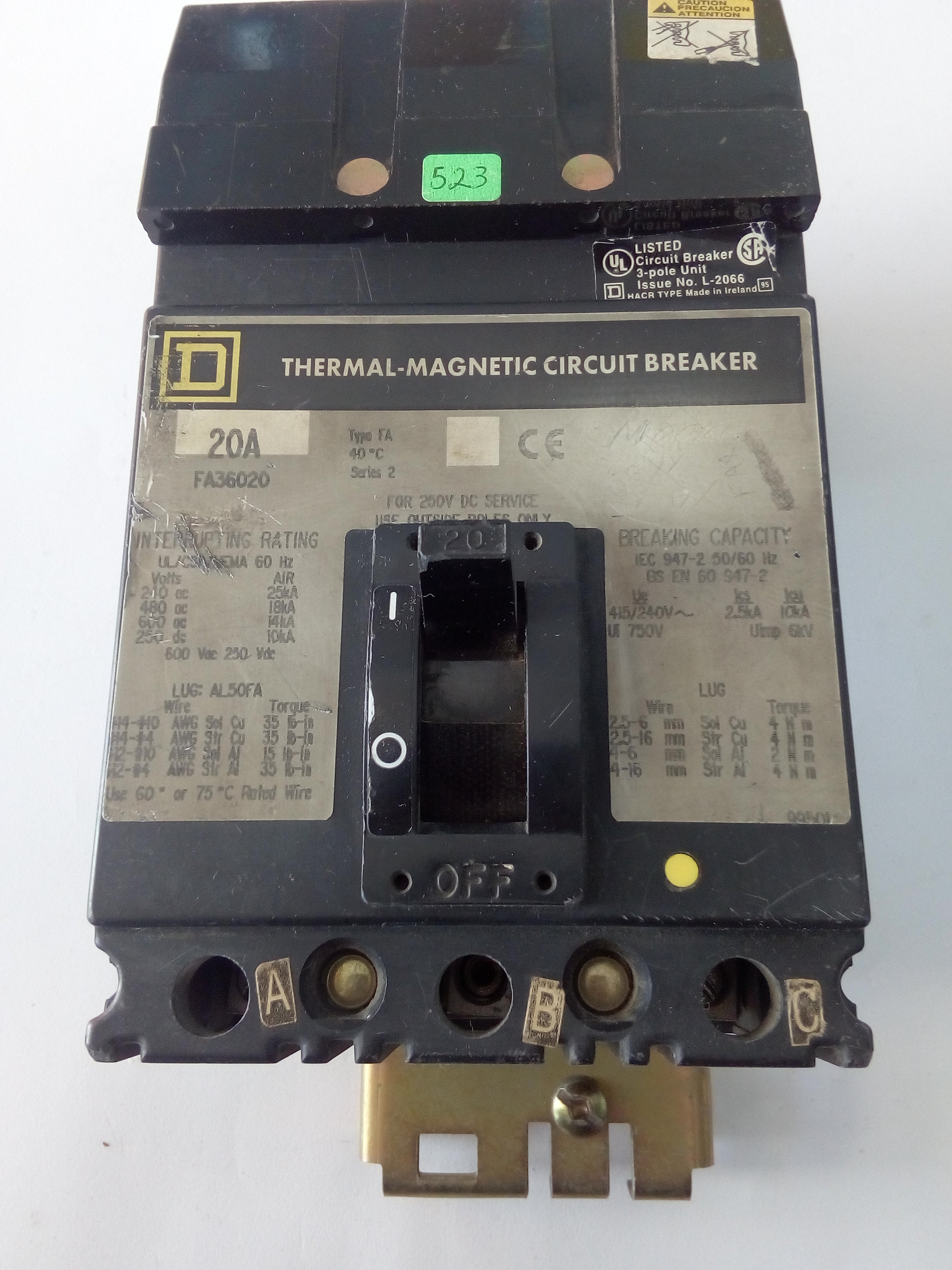 Interruptor Square D FA36020