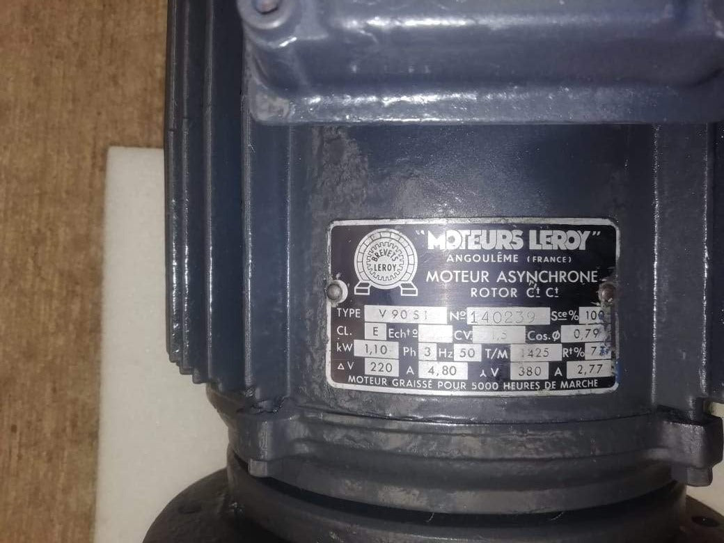 MOTEURS LEROY TIPO.V9051, 1425 RPM MOTOR ELÉCTRICO DE CORRIENTE ALTERNA