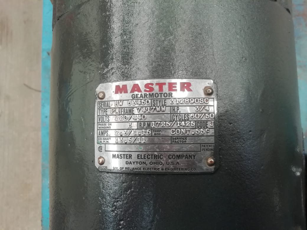Motorreductor de Corriente Alterna 3/4 HP Master HW63460