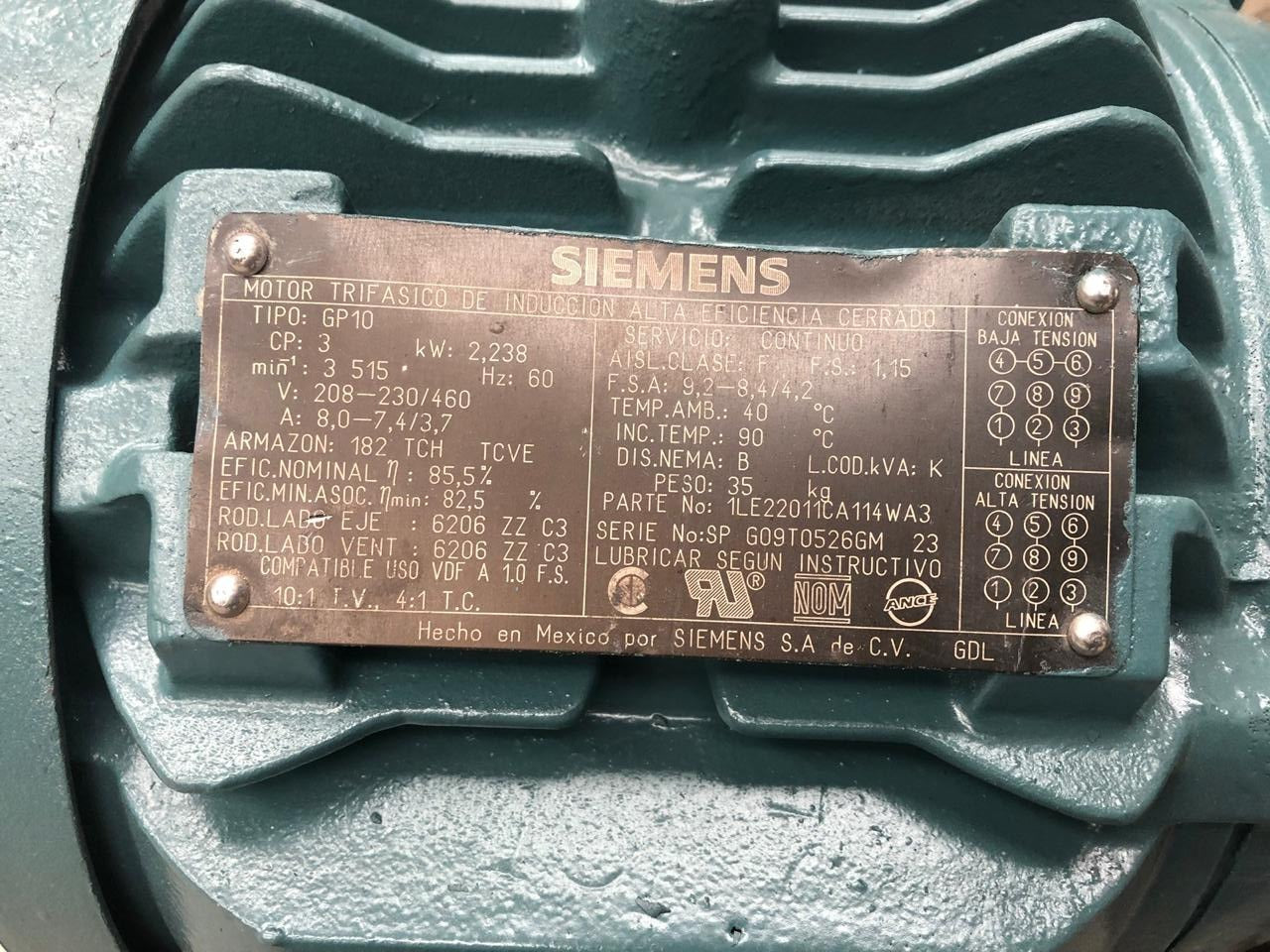 Motor de Corriente Alterna Siemens 1LE22011CA114WA3