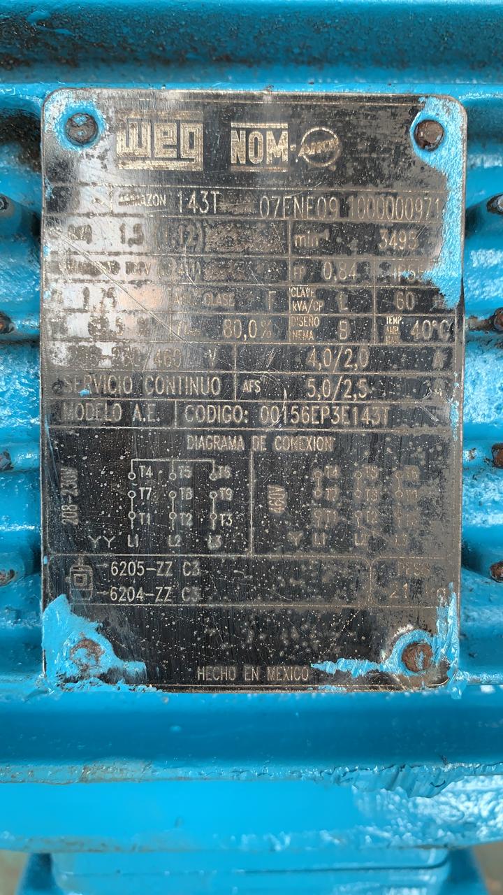 Motor de Corriente Alterna 1.5 HP Weg 00156EP3E143T