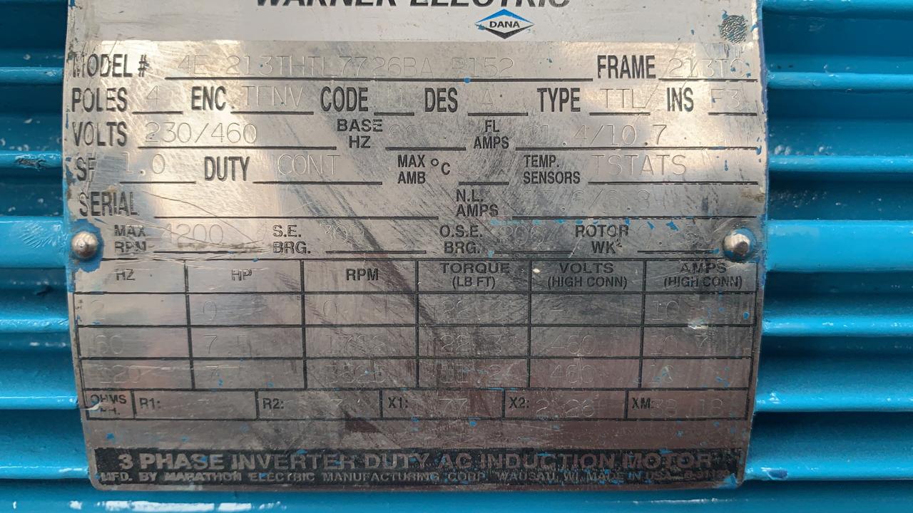 Motor de Corriente Alterna 7.5 HP Warner Electric 43213THTL7726BA