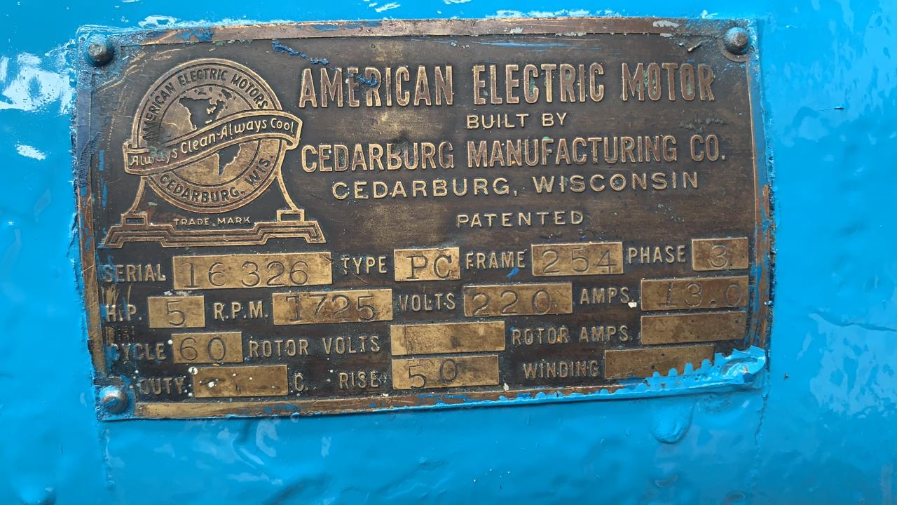 Motor de Corriente Alterna 5 HP American Electric Motor PC