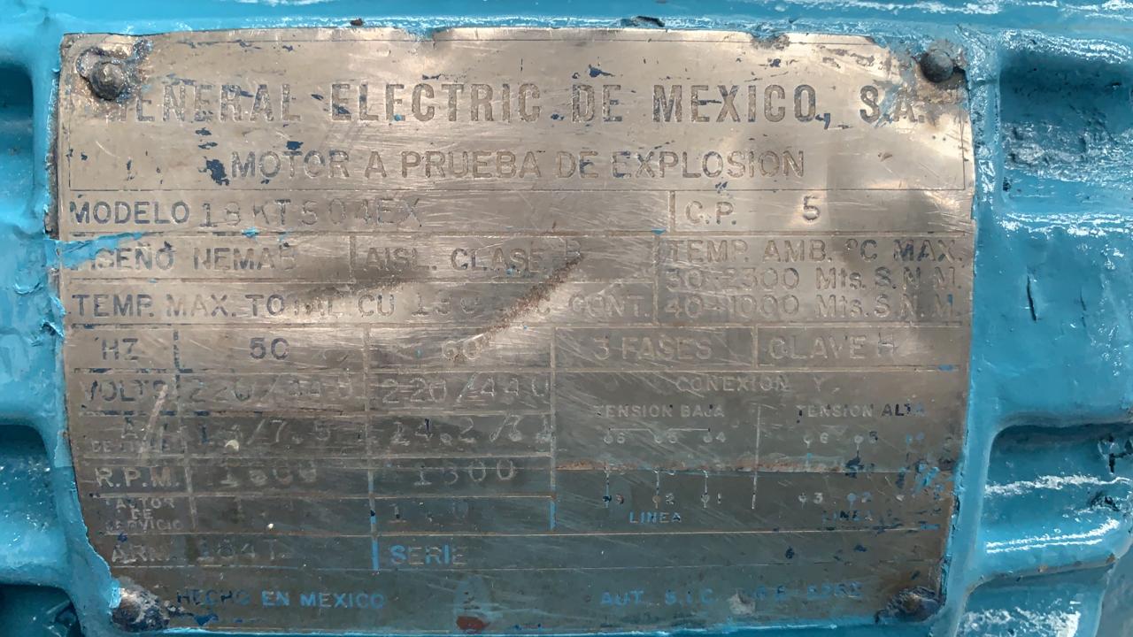 Motor de Corriente Alterna 5 HP General Electric de Mexico 18KT504EX
