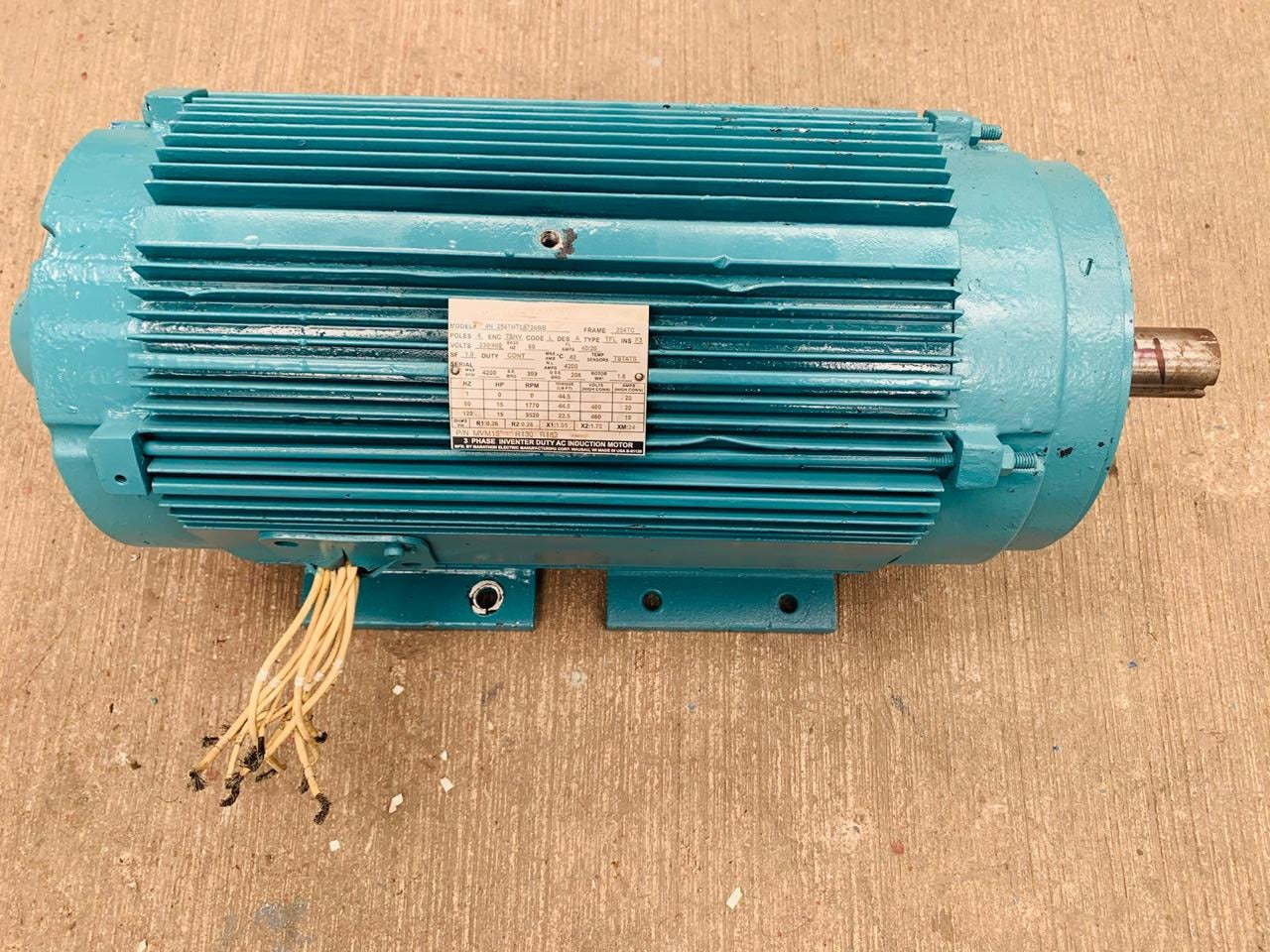 Motor de Corriente Alterna 15HP Warner Electric 4N 254THTL5726BB