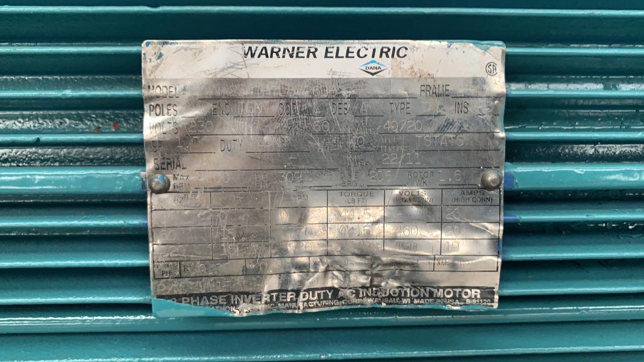 Motor de Corriente Alterna 15 HP Warner Electric TH