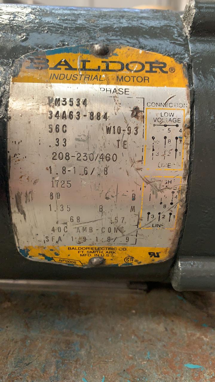 Motor de Corriente Alterna 0.33 HP Baldor VM3534
