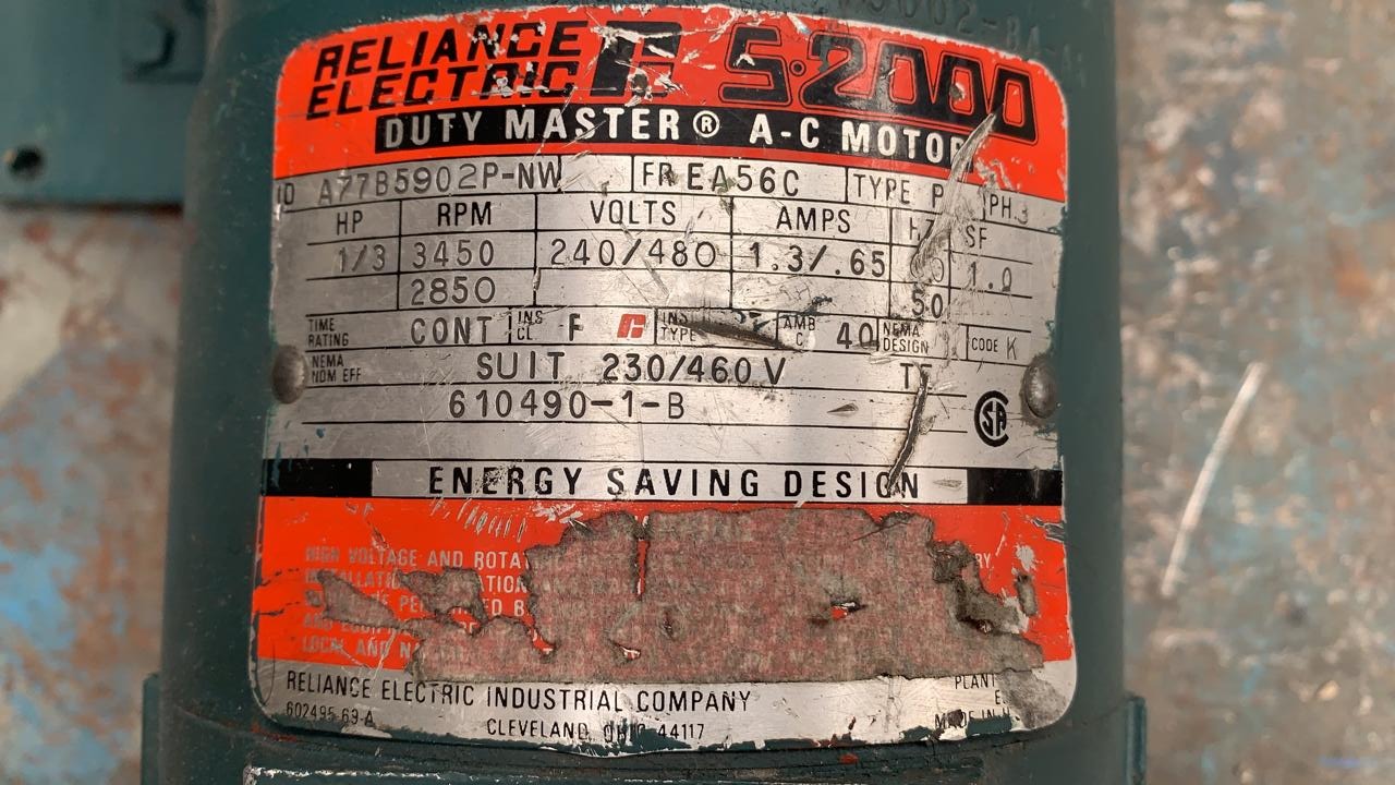 Ventilador de Corriente Alterna 1/3 HP Reliance Electric A77B5902P-NW