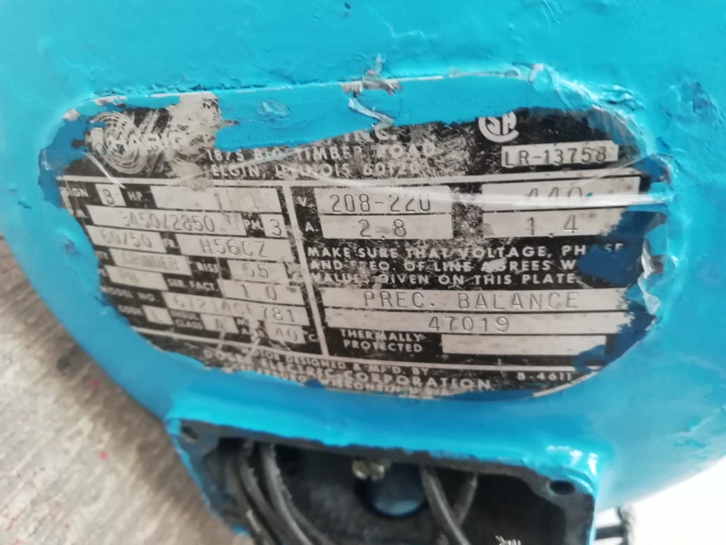 Motor de Corriente Alterna 1HP Harig 67214GE781