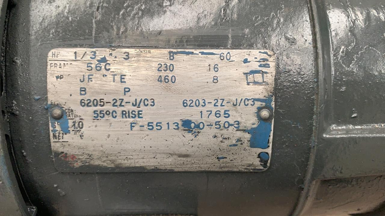 Motor de Corriente Alterna 1/3 HP US Motors F-5513 00-50-3