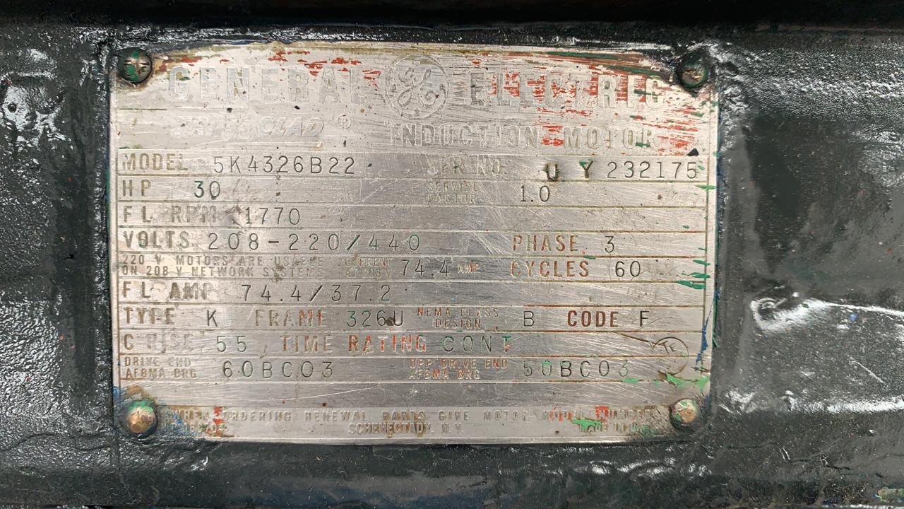 Motor de Corriente Alterna 30 HP General Electric 5K4326B22