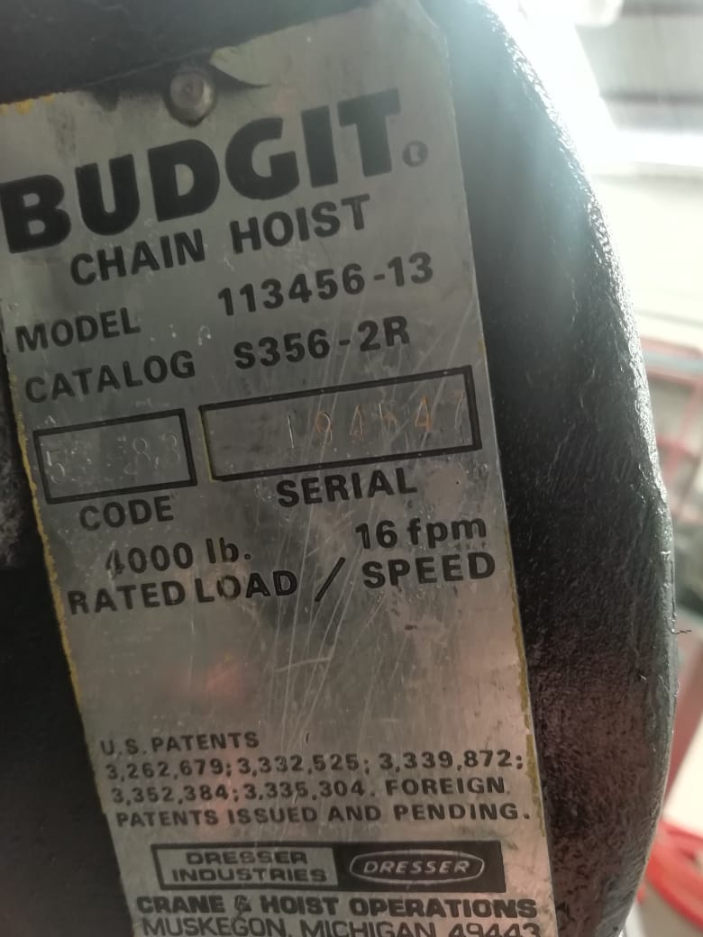 Polipasto Eléctrico para 2 TON Budgit 113456-13