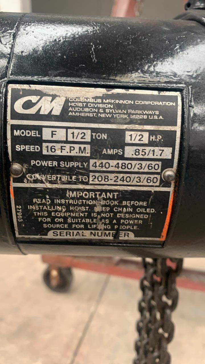 Polipasto Eléctrico para 1/2 TON Columbus McKinnon