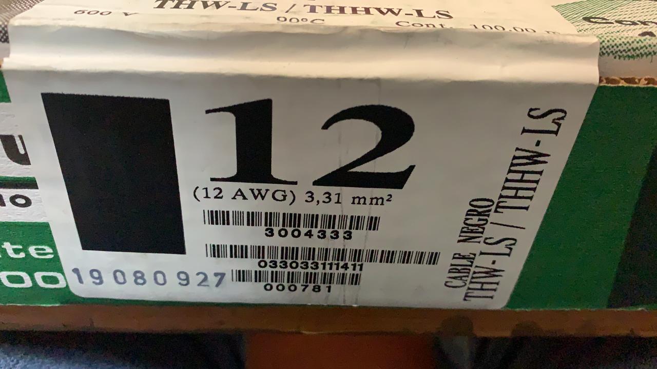 Cable 12 AWG Negro Condulac