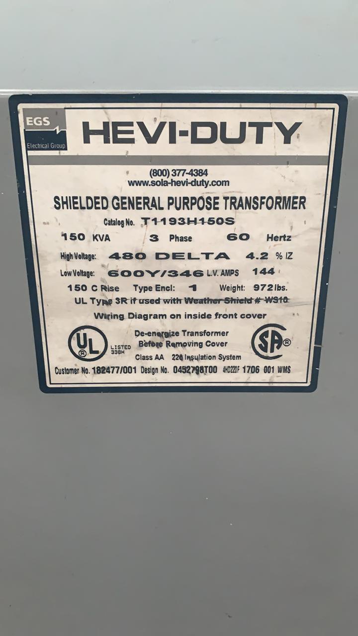 Transformador 150 KVA Emerson T1193H150S