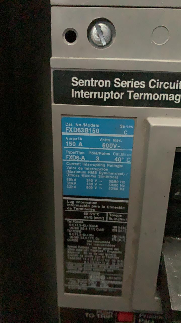 Interruptor en Caja Moldeada Siemens 150A FXD63B150