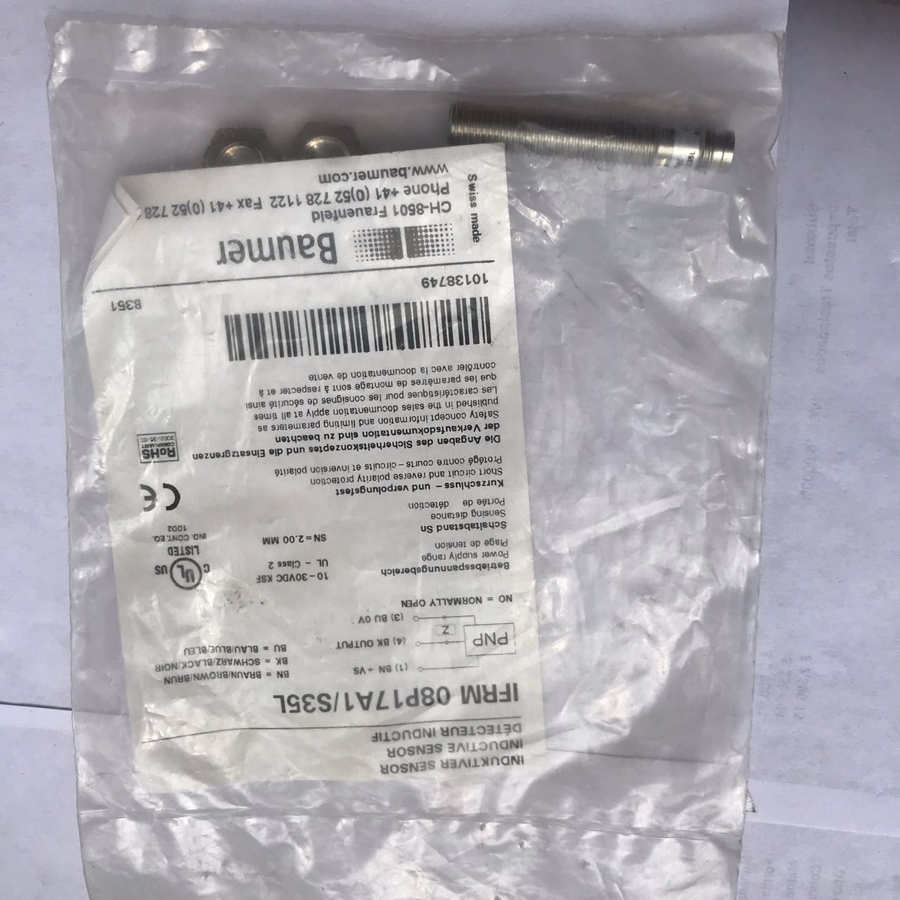 Sensor de Proximidad Baumer IFRM 08P17A1/S35L