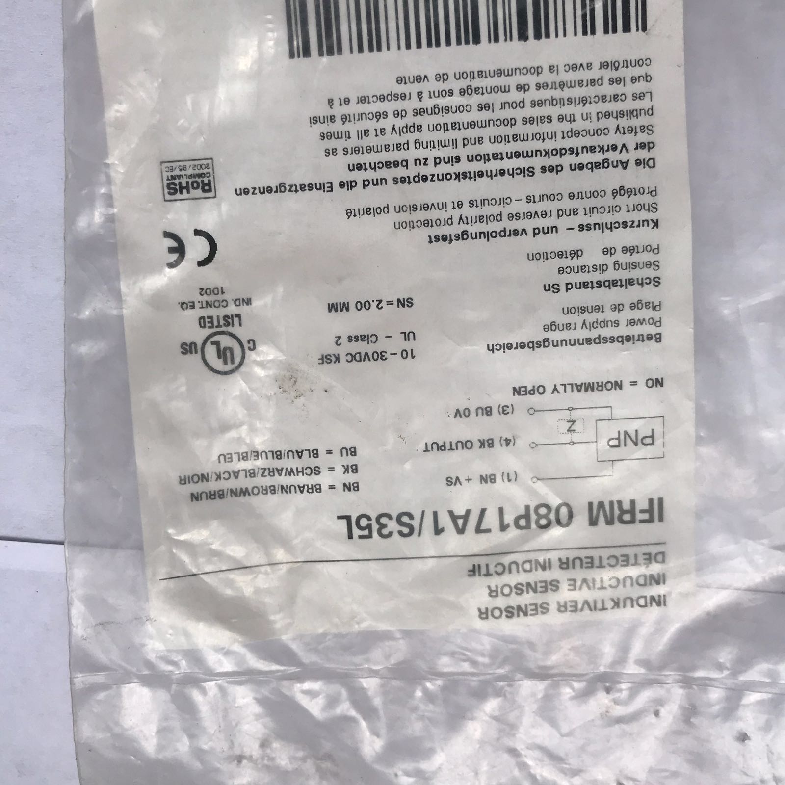 Sensor de Proximidad Baumer IFRM 08P17A1/S35L