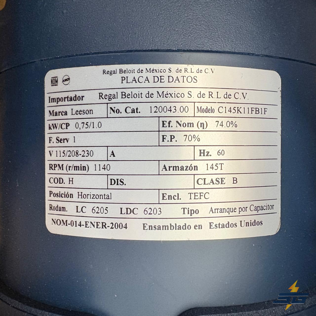 MOTOR LEESON 1HP 120043.00