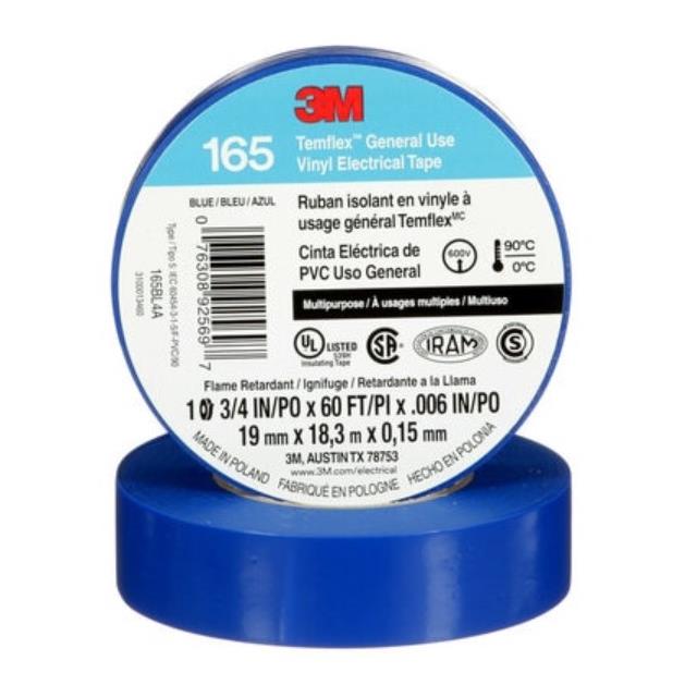 CINTA DE AISLAR 3M TEMFLEX 165 AZUL
