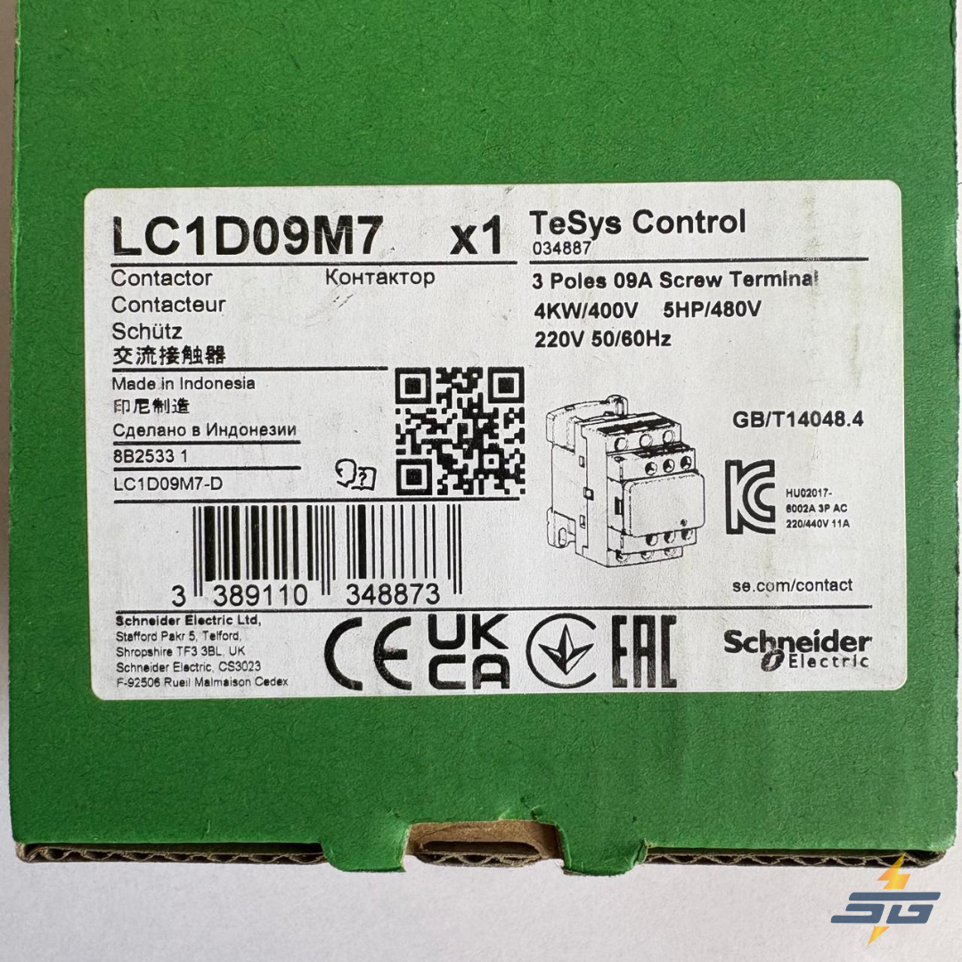 CONTACTOR LC1D09M7 SCHNEIDER