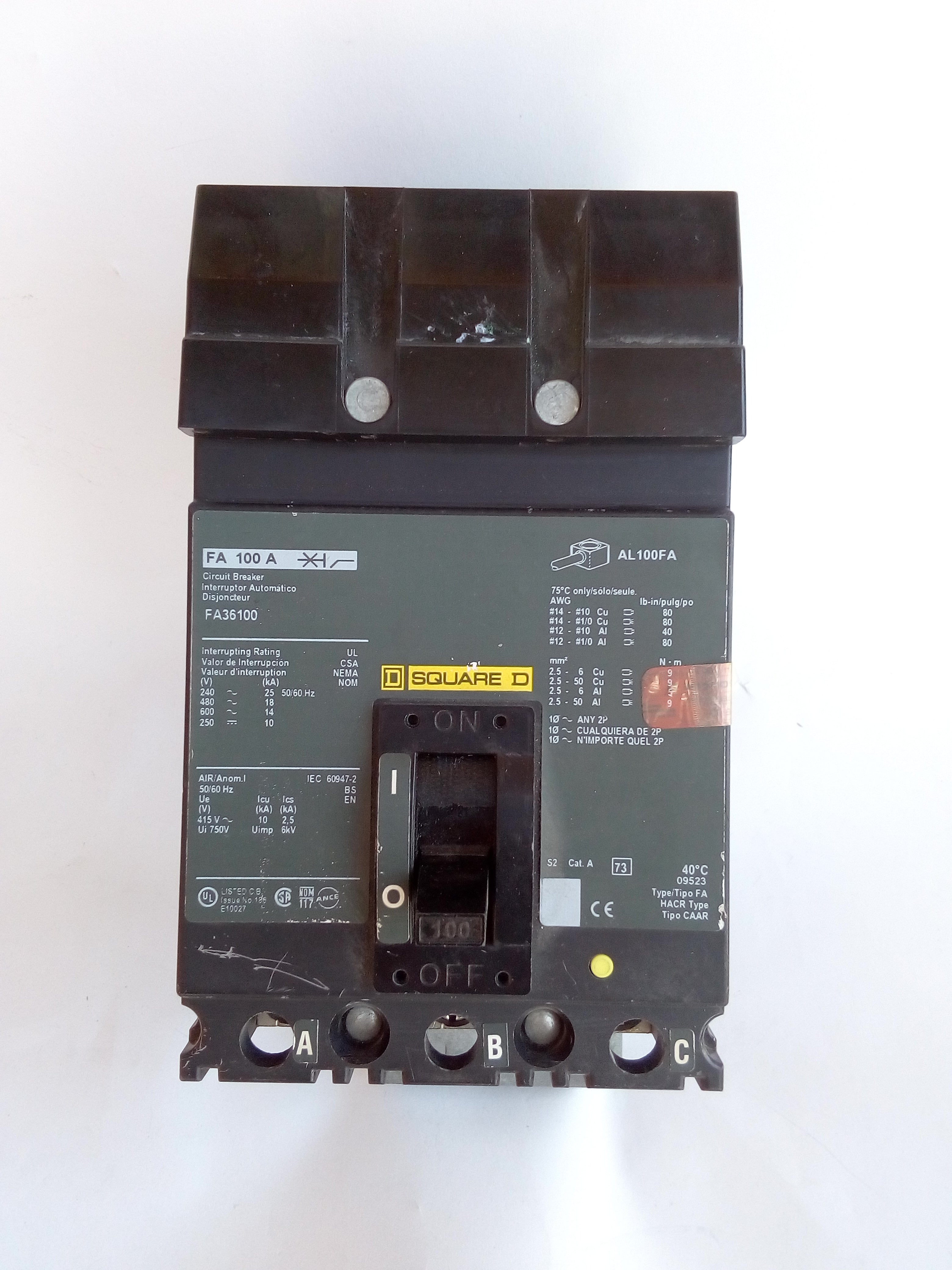 Interruptor Square D FA36100