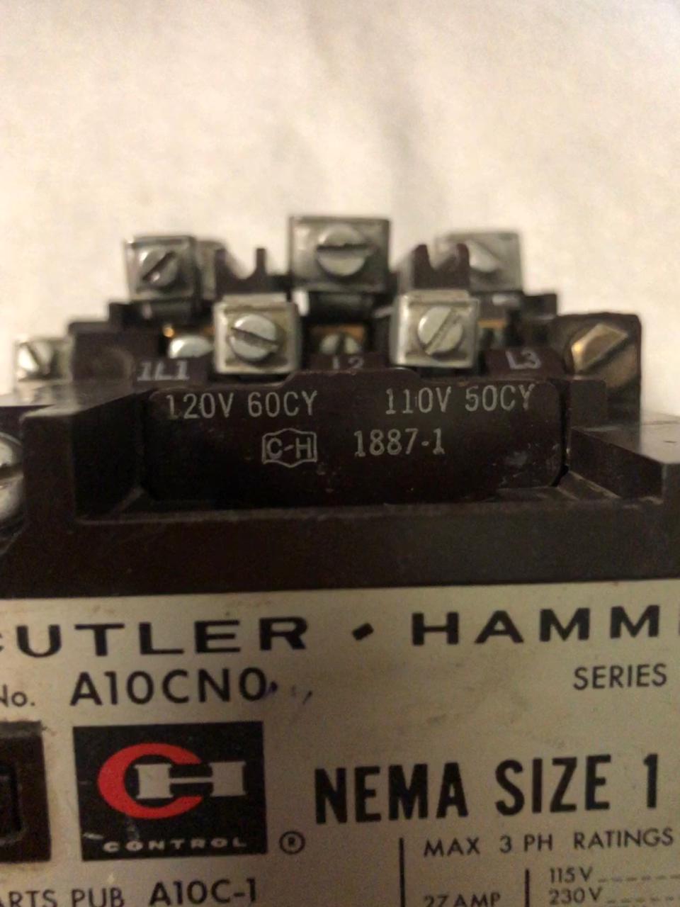 Contactor Cutler Hammer A10CN0