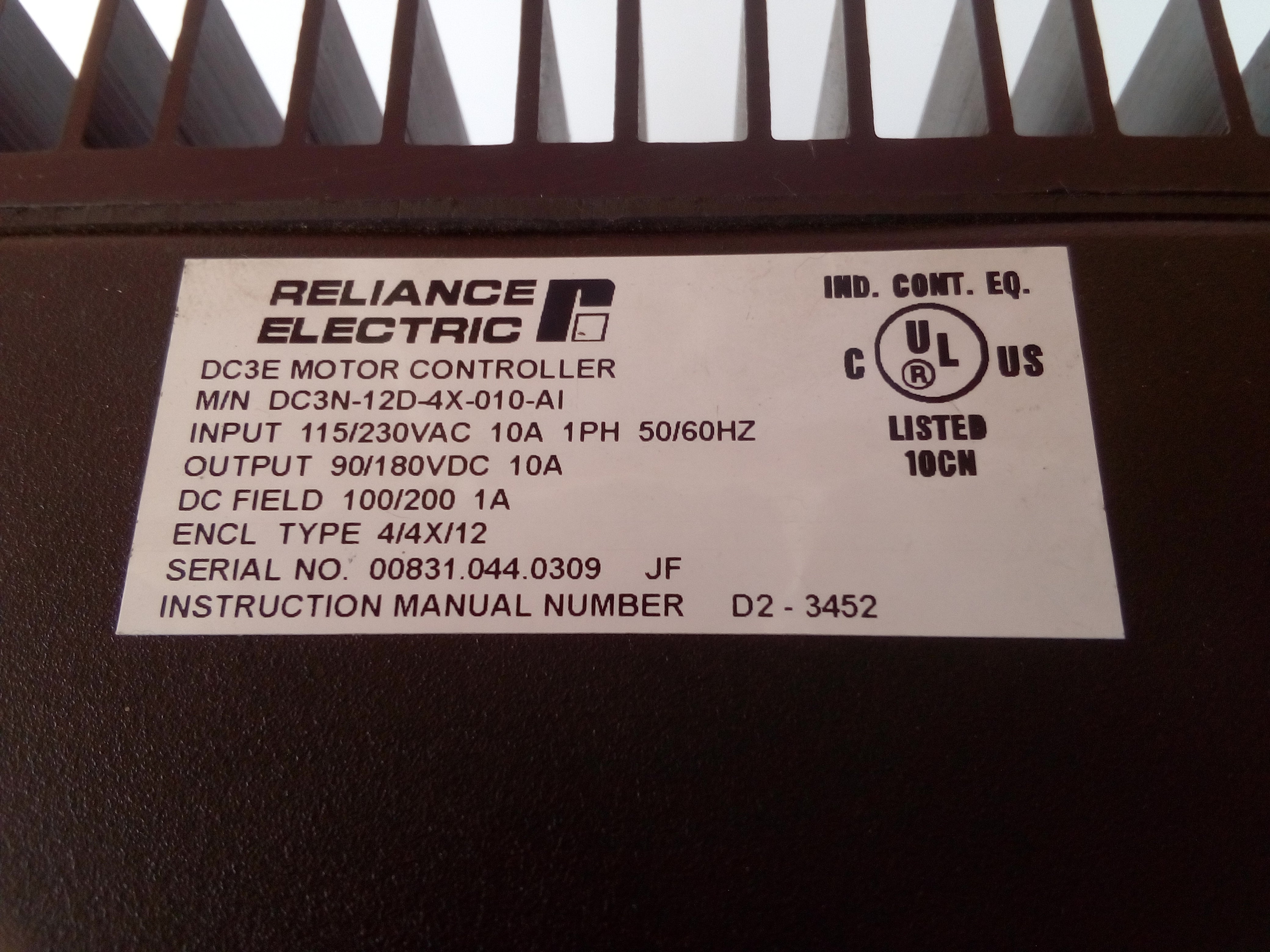 Control Reliance Electric DC3N-12D-4X-010-AI