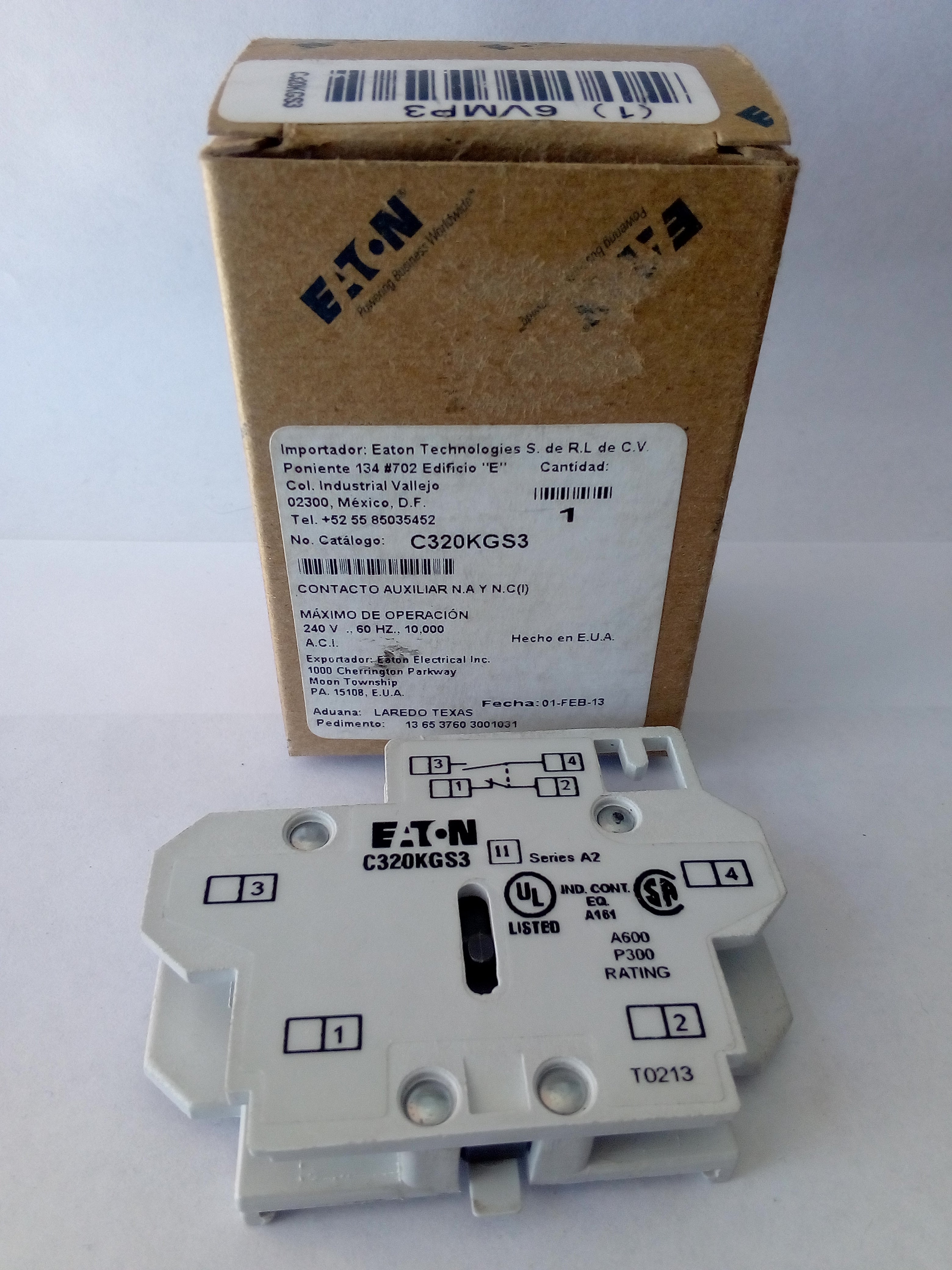 Contacto Auxiliar Eaton C320-KGS3
