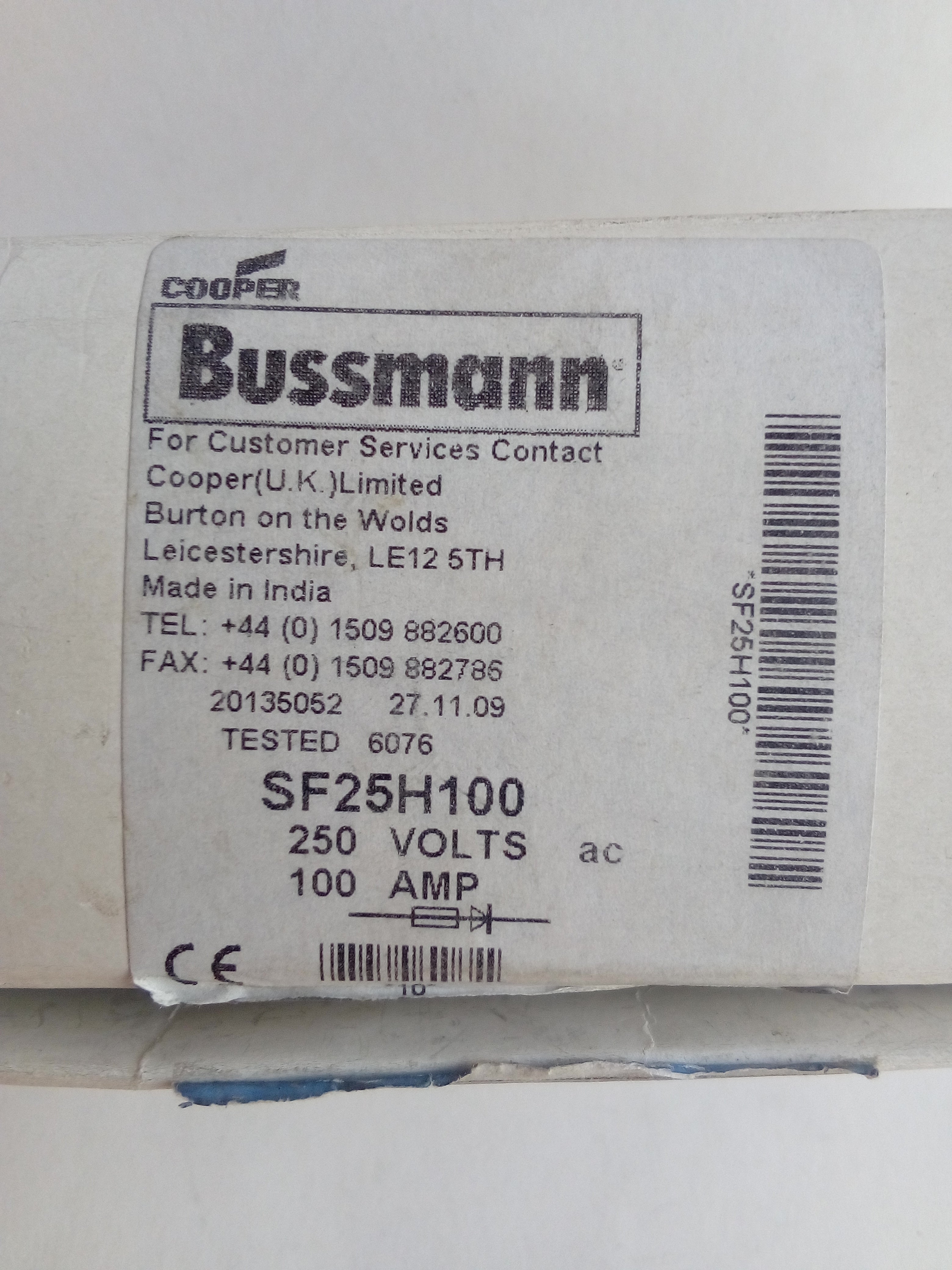 Fusible Bussmann SF25H100