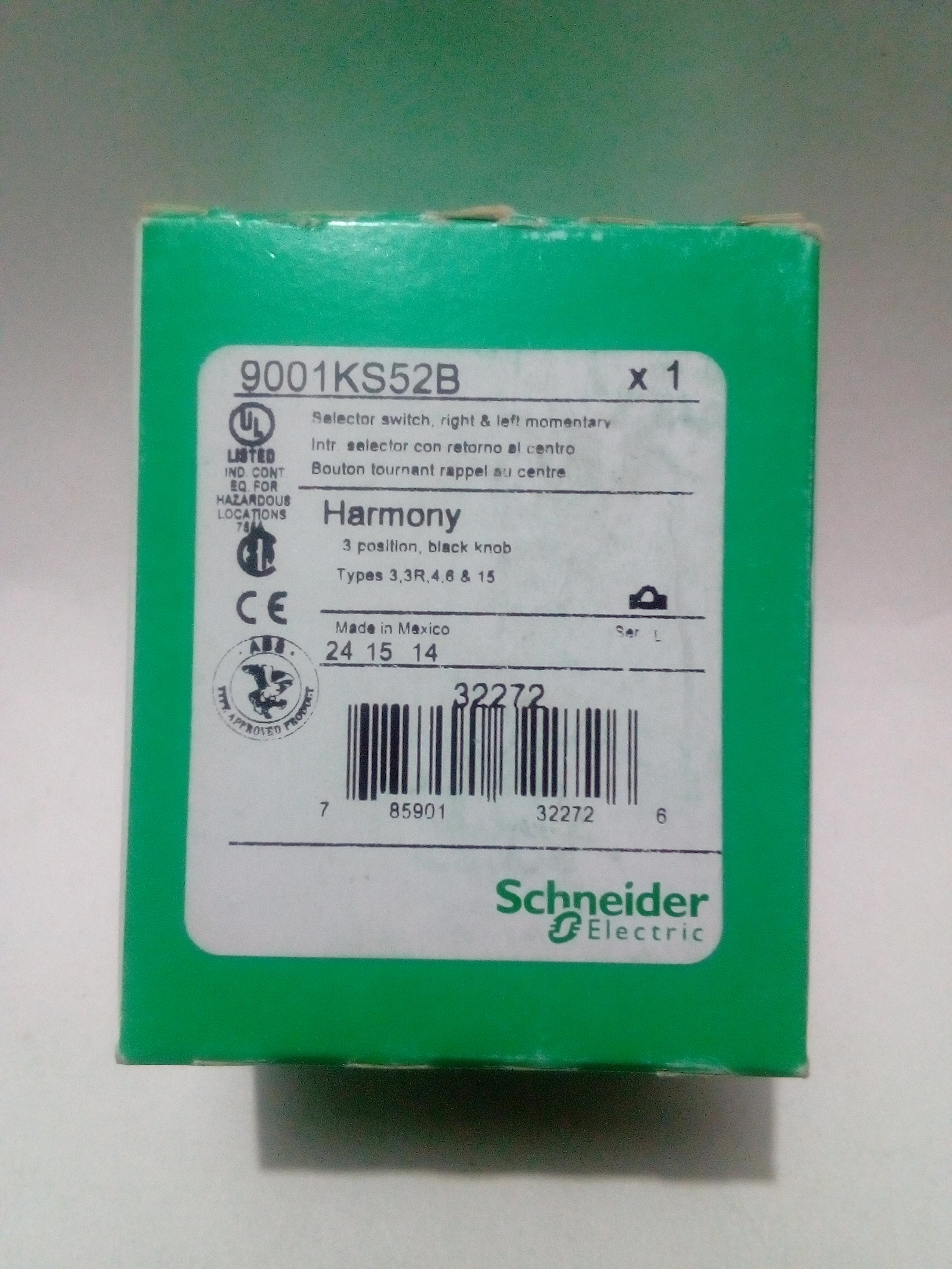 Botón Selector Schneider 9001KS52B