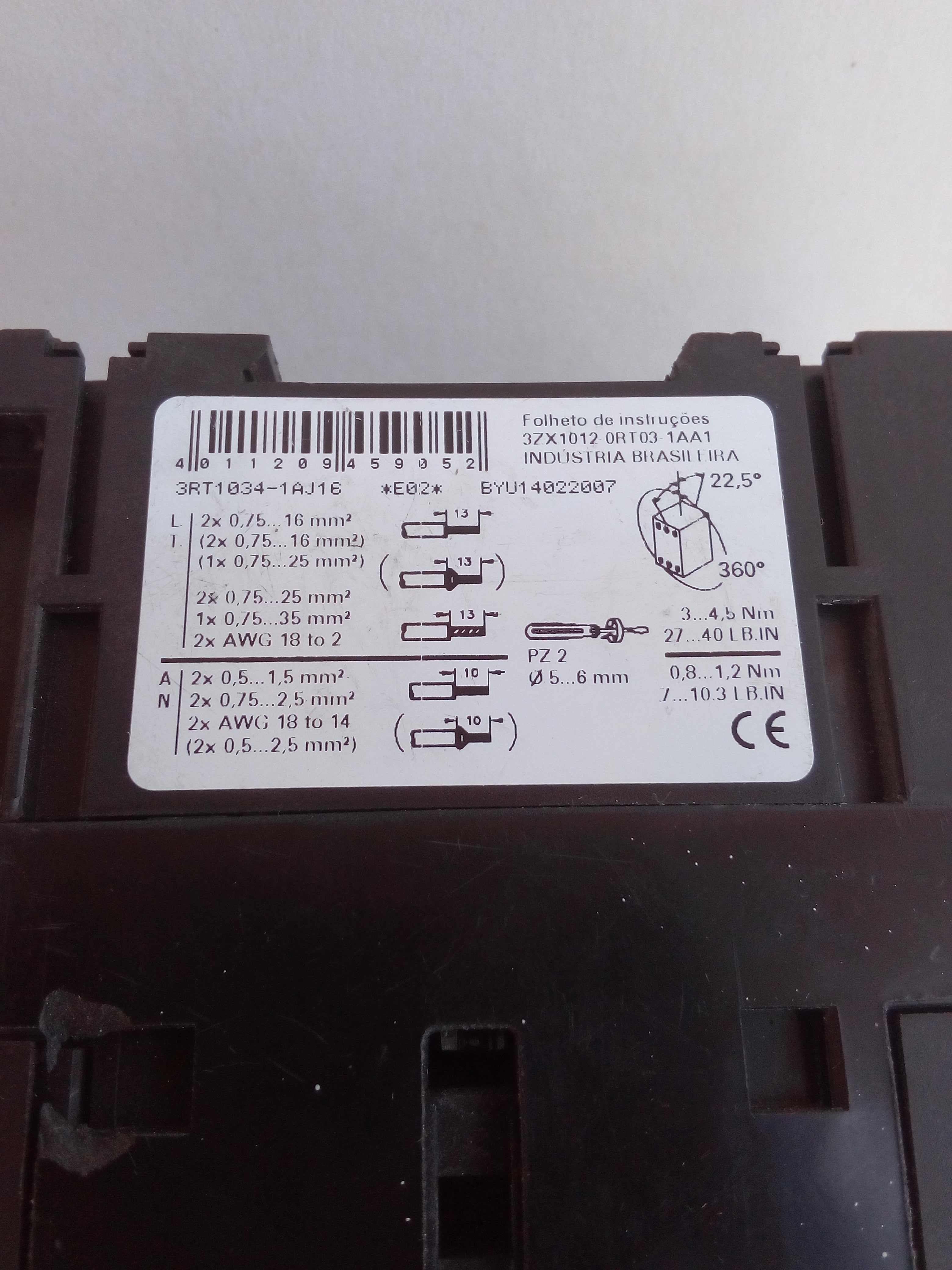 Contactor Bobina Siemens 3RT1034-1A..6