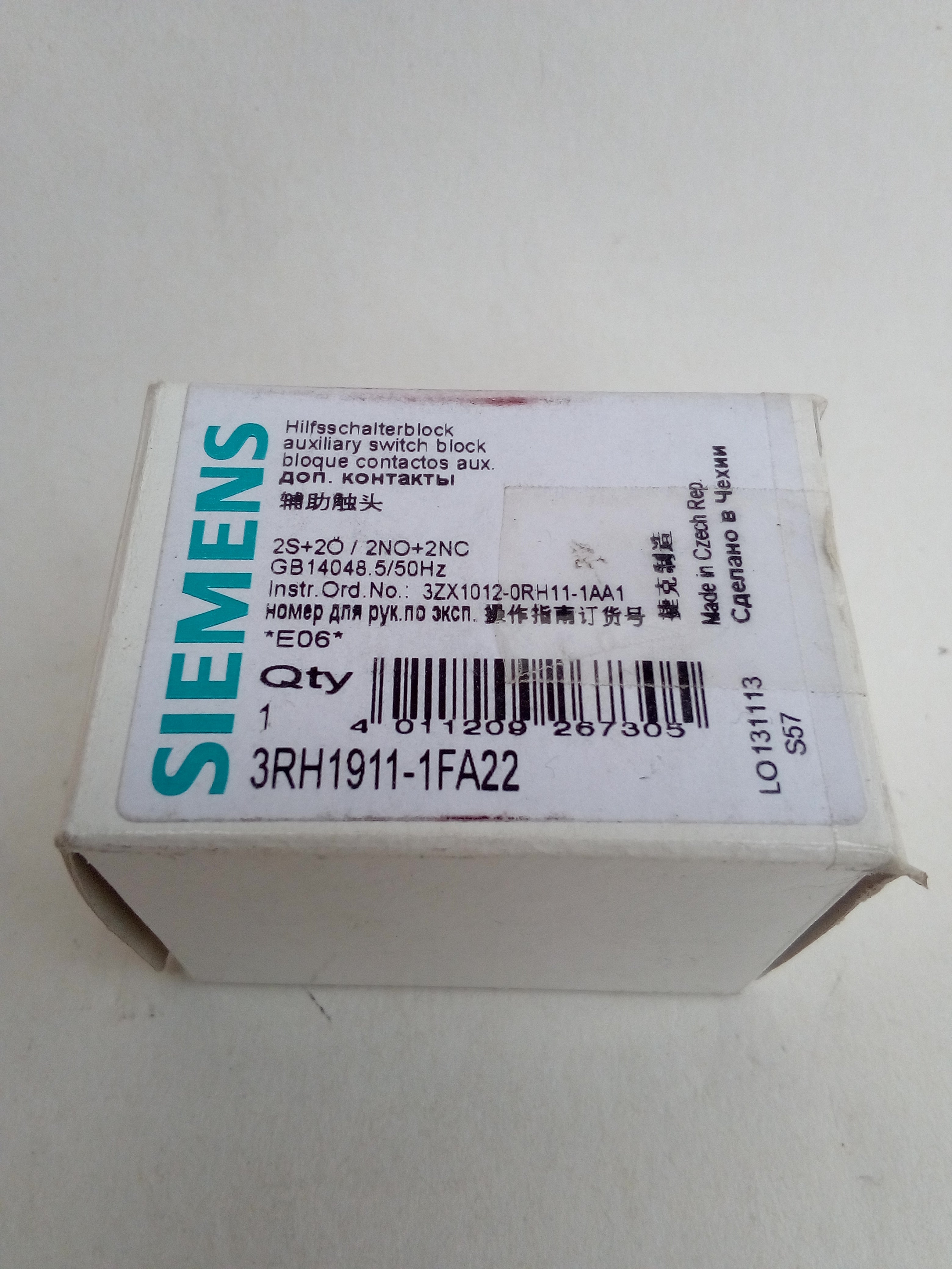 Bloque de Contactos Auxiliares Siemens 3RH1911-1FA22