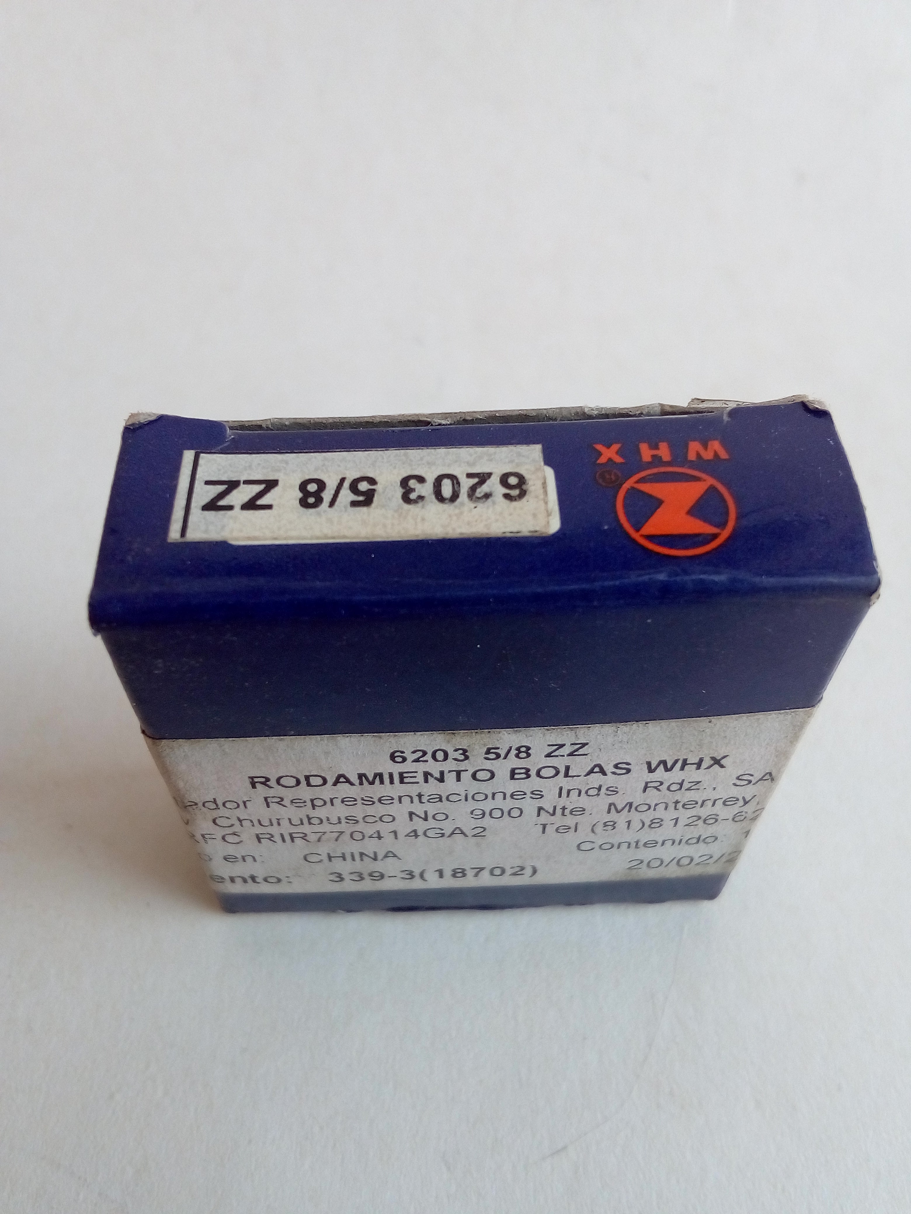 Rodamiento WHX 6203 5/8 ZZ