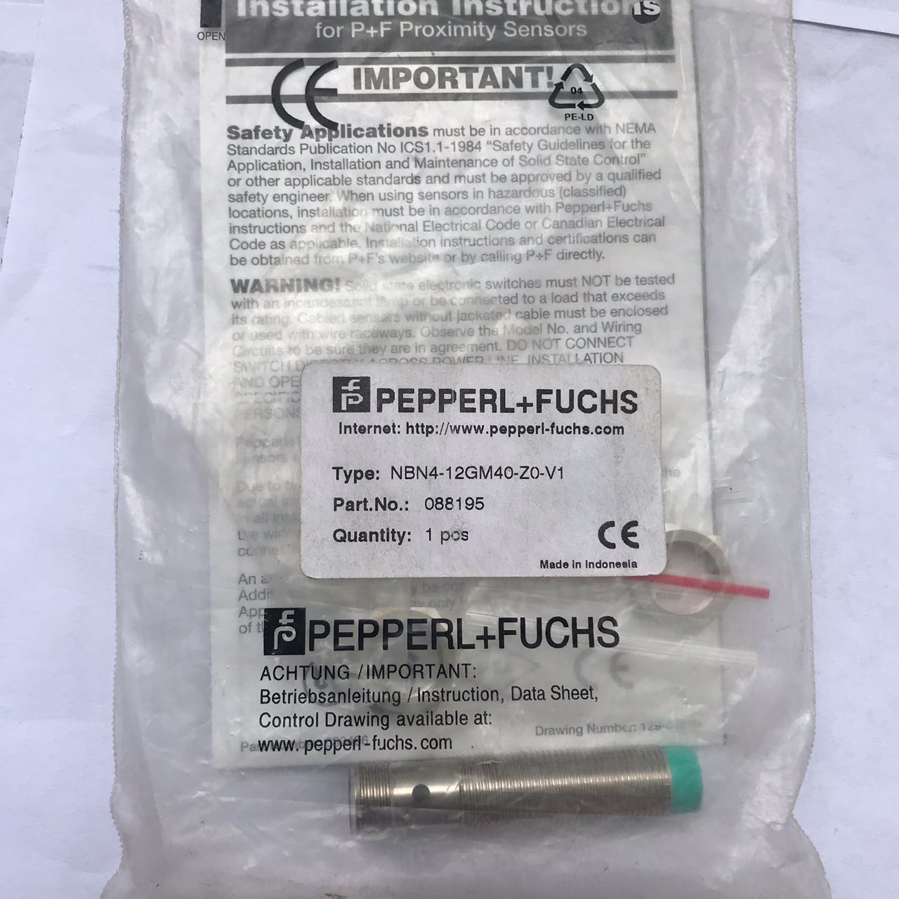 Sensor de Proximidad Pepperl+Fuchs NBN4-12GM40-Z0-V1
