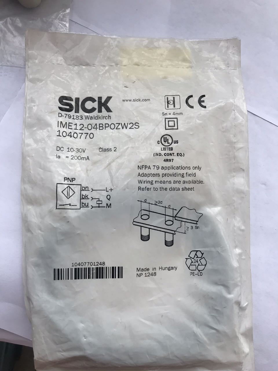 Sensor Sick IME12-04BPOZW2S